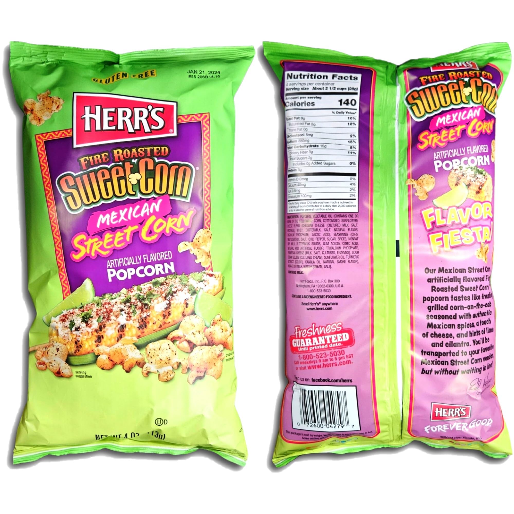 Herr's Fire Roasted Sweet Corn Mexican Street Corn Popcorn, Big Bags | Pack of 3 5
