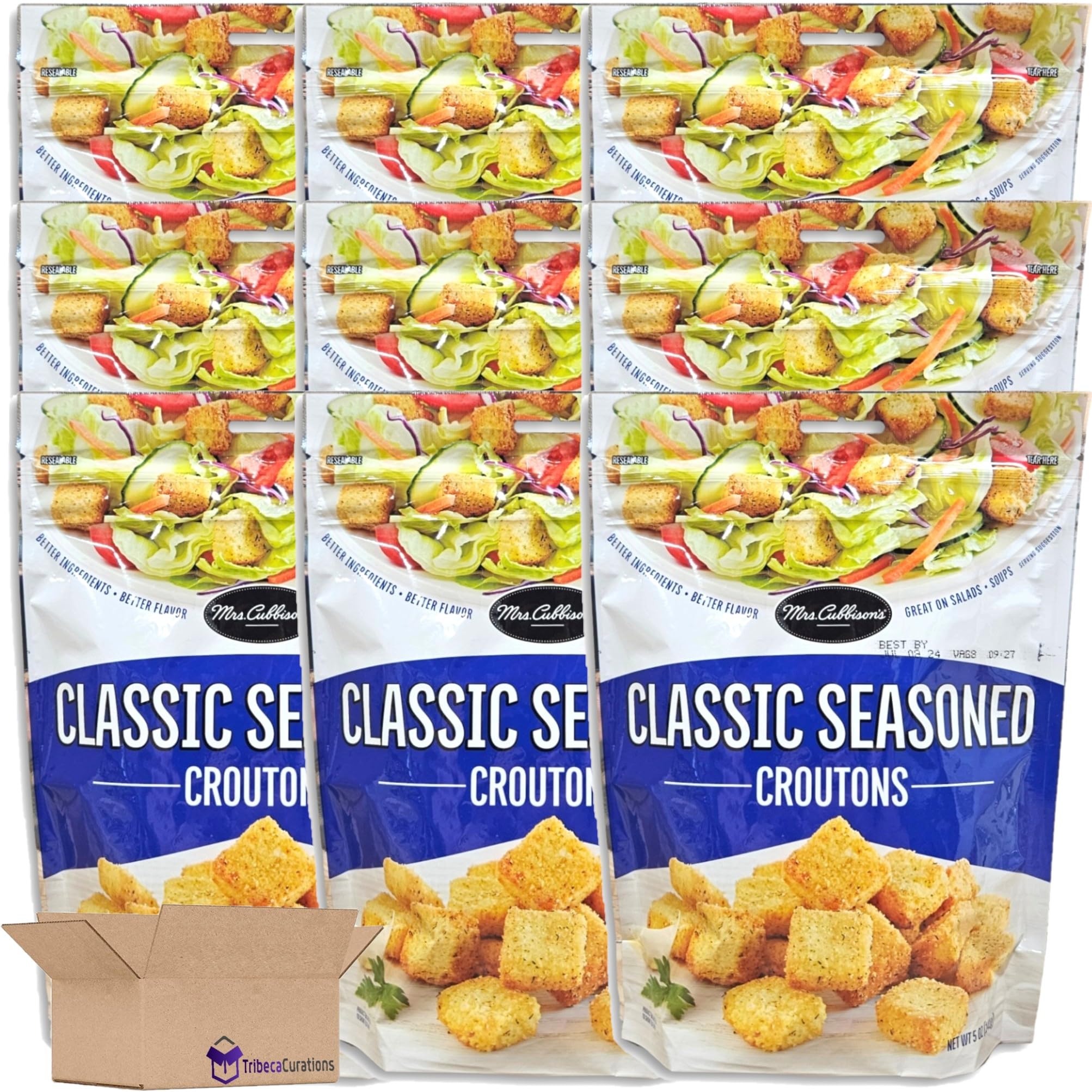 Mrs. Cubbison's Classic Seasoned Croutons Value Pack   | 5 Ounce Resealable Bag | Pack of 9