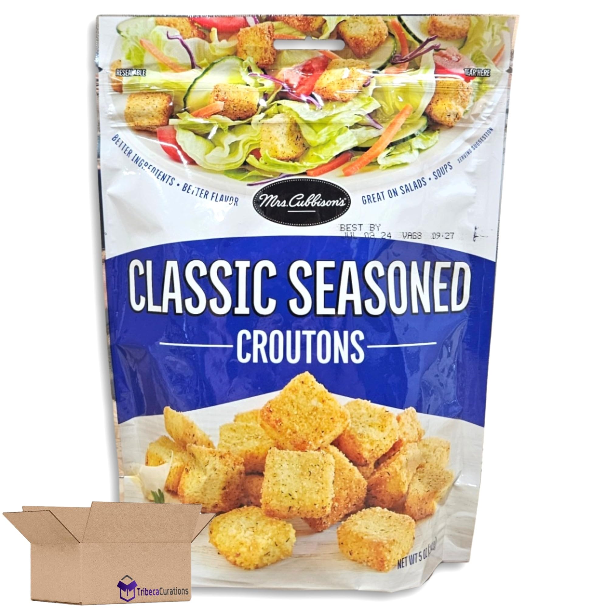 Mrs. Cubbison's Classic Seasoned Croutons Value Pack   | 5 Ounce Resealable Bag | Pack of 9 3