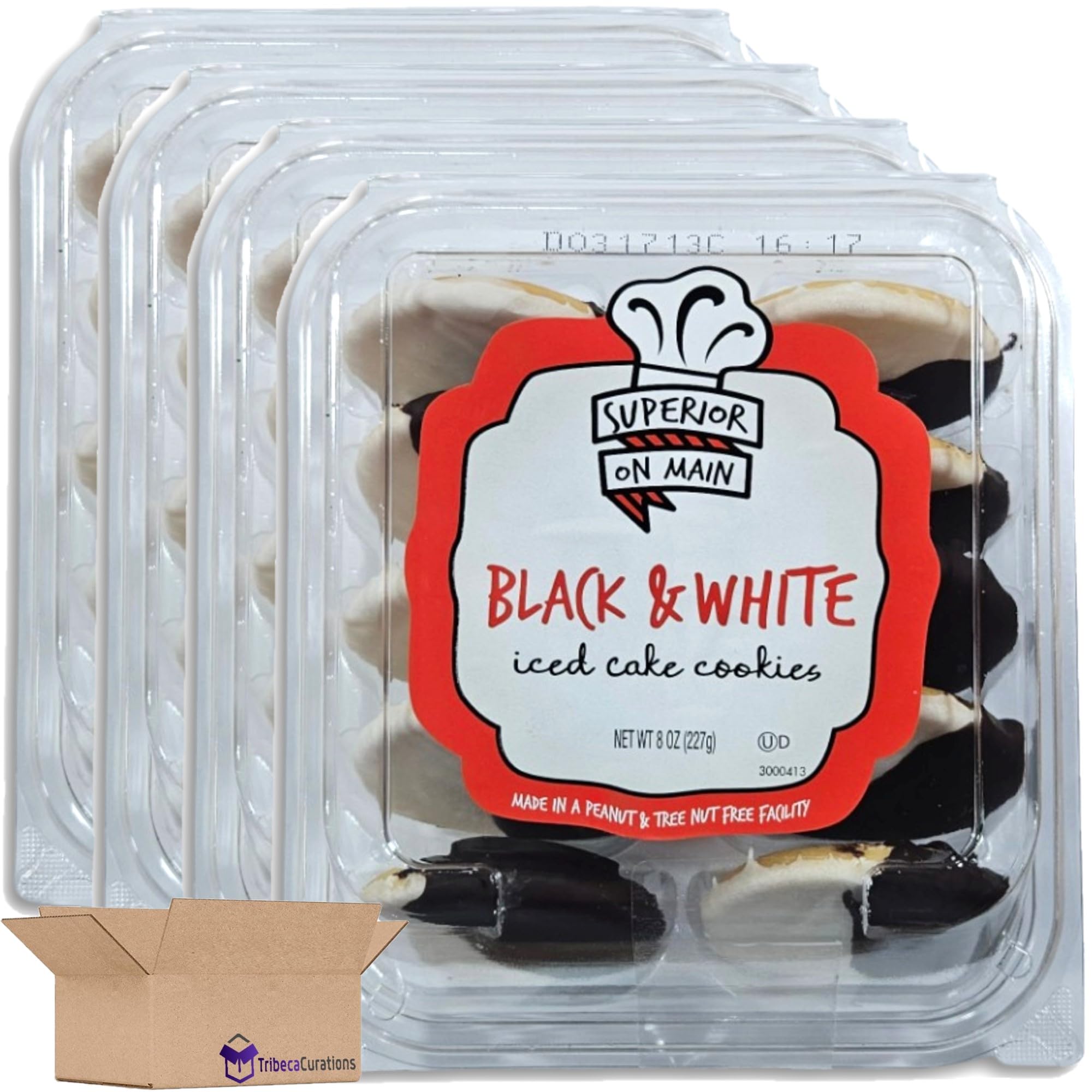 Superior On Main 40x Mini Black & White Iced Cake Cookies
