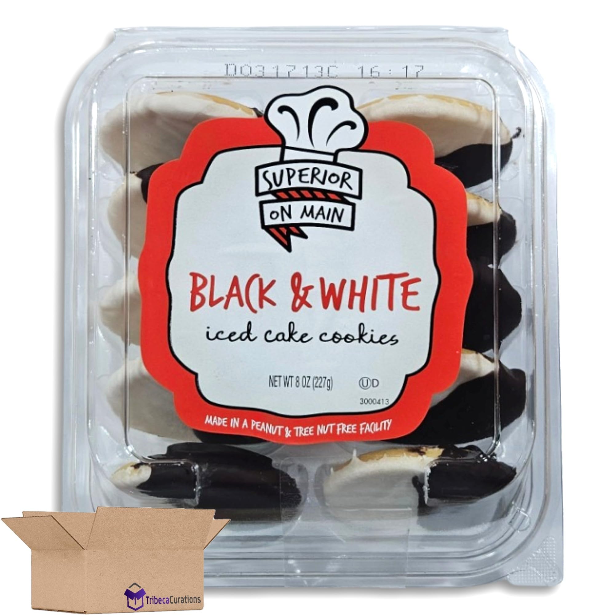 Superior On Main 10x Mini Black & White Iced Cake Cookies