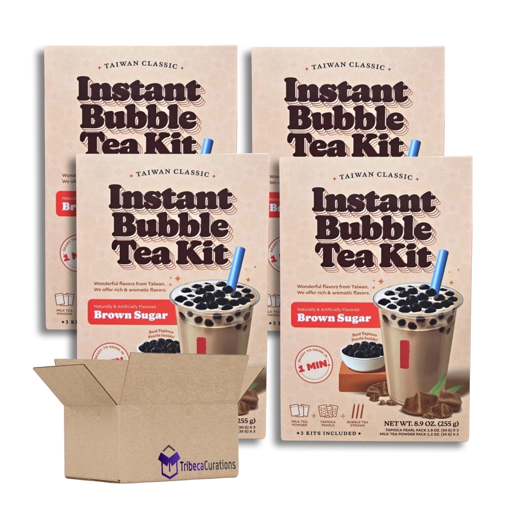 Instant Bubble Tea Kit Value Pack   Flavor | Pack of 4 (12 Total Kits) (Brown Sugar) 2