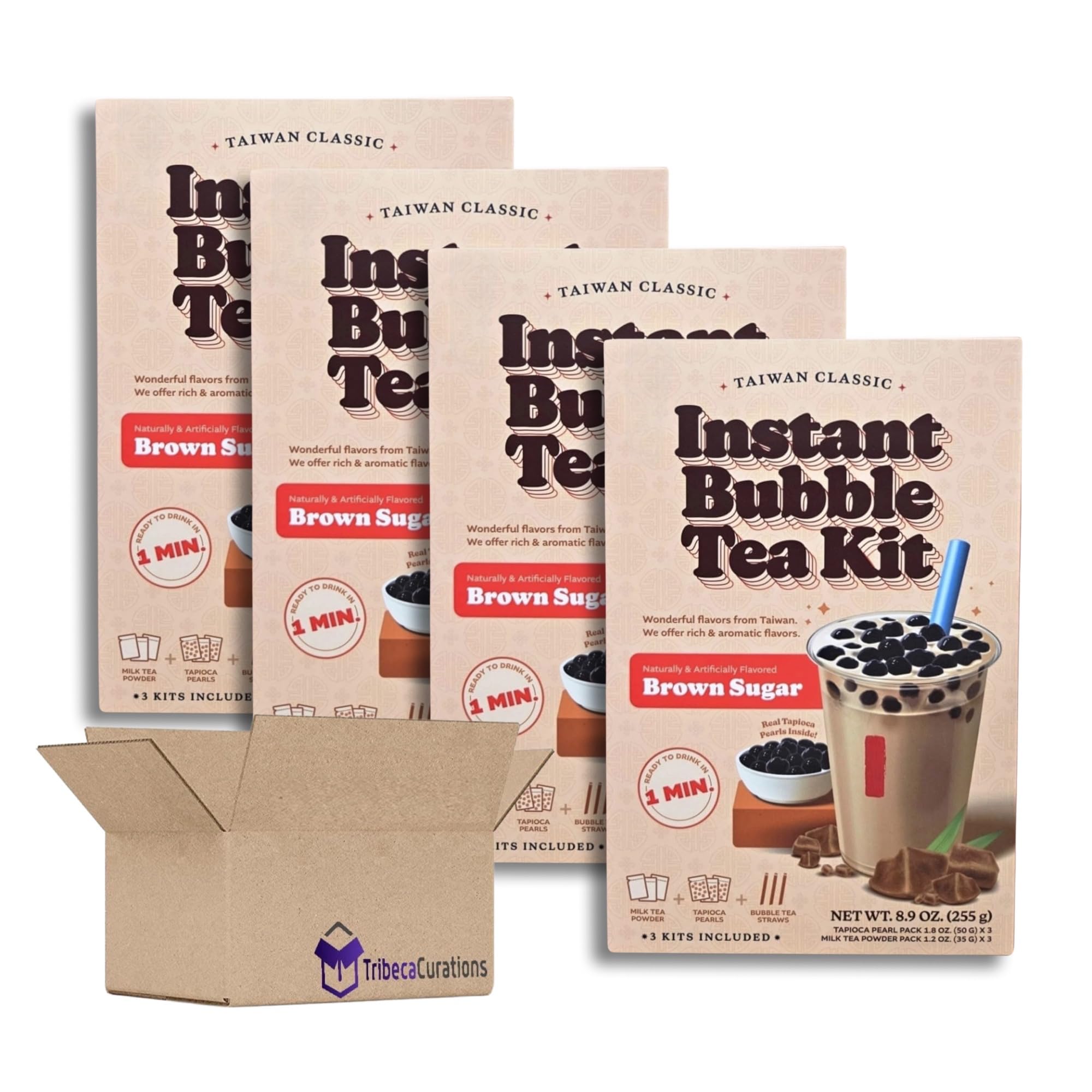 Instant Bubble Tea Kit Value Pack   Flavor | Pack of 4 (12 Total Kits) (Brown Sugar) 3