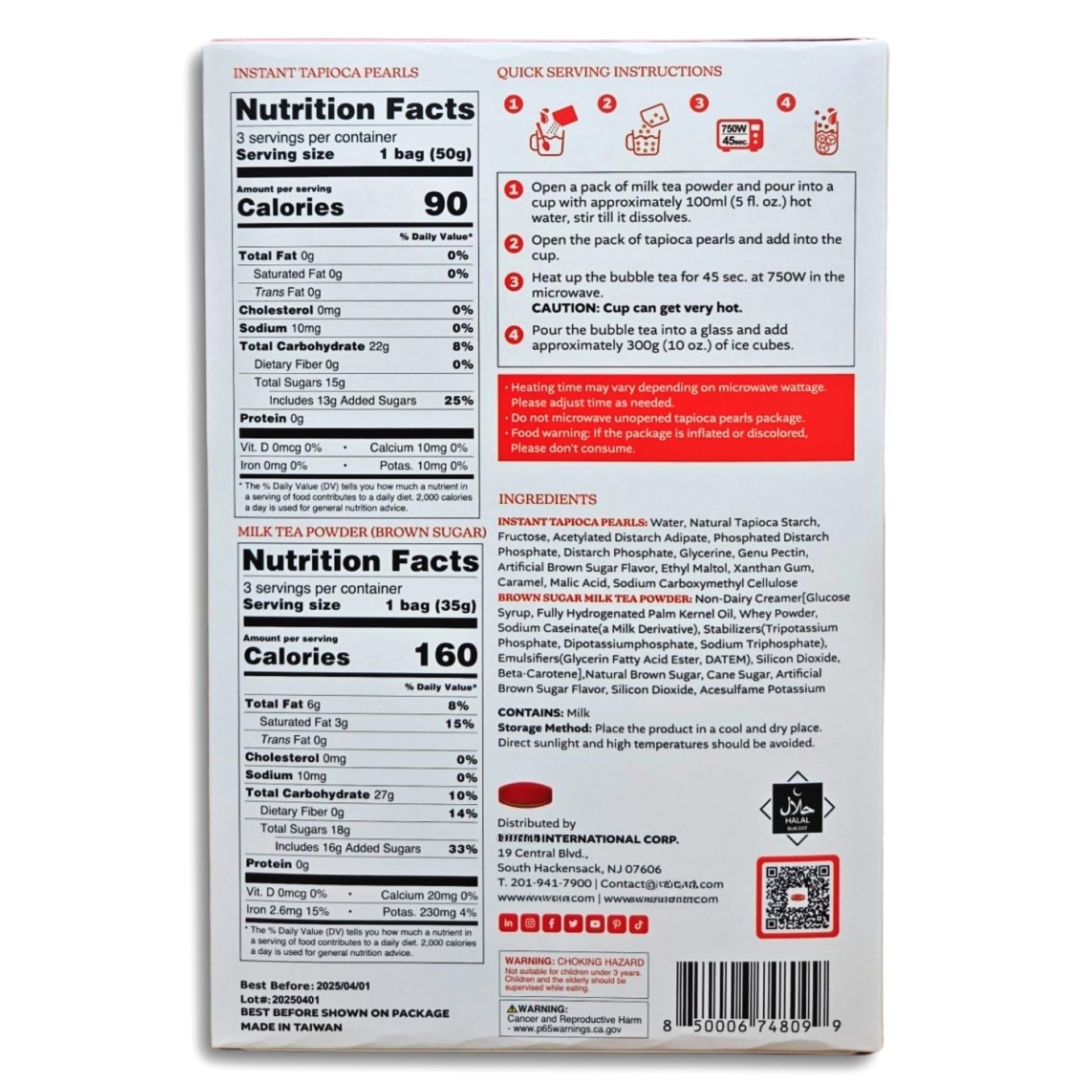 Instant Bubble Tea Kit Value Pack   Flavor | Pack of 4 (12 Total Kits) (Brown Sugar) 4