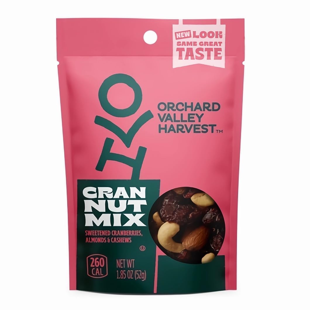 Orchard Valley Harvest Trail Mix | Cran Nut Mix (Sweetened Cranberries, Almonds & Cashews) | 1.85 Ounce | Case of 30