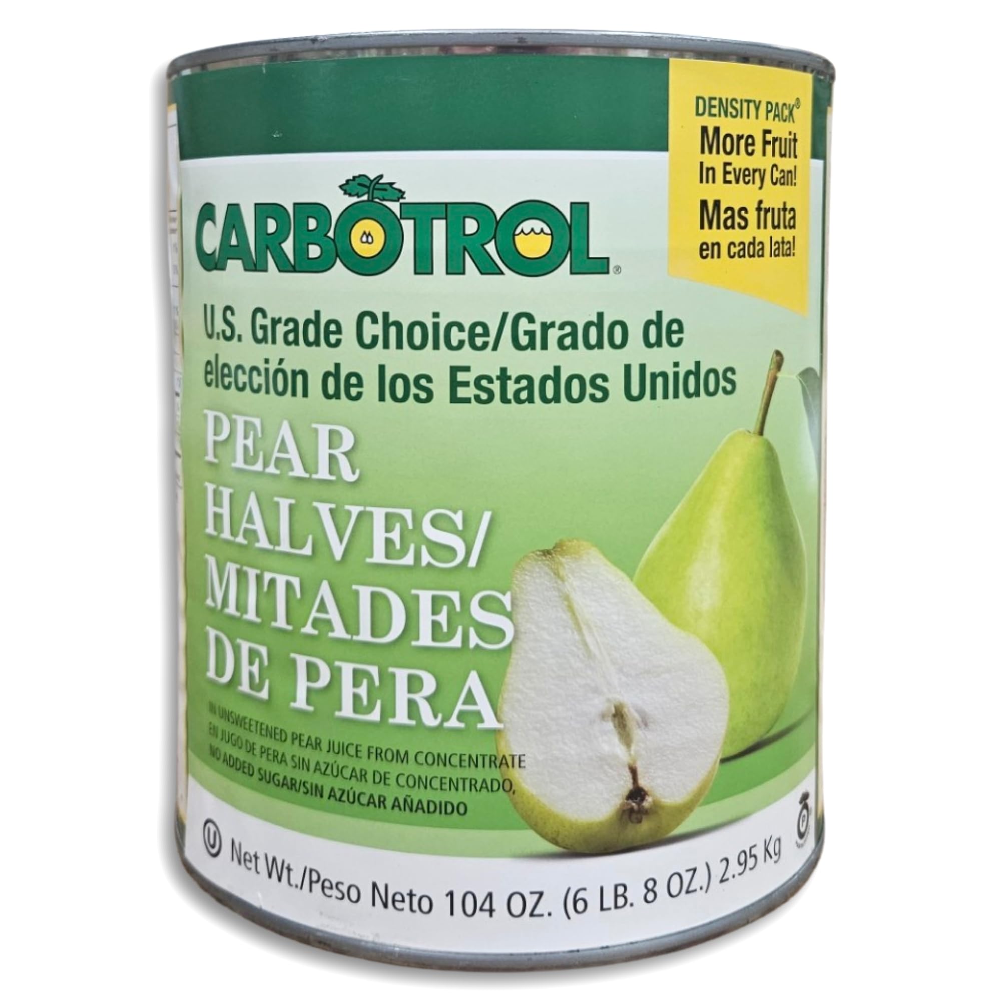Carbotrol | U.S. Grade Choice Pear Halves in Juice Value Pack | 104 Ounce Density Pack Can | Case of 6 3