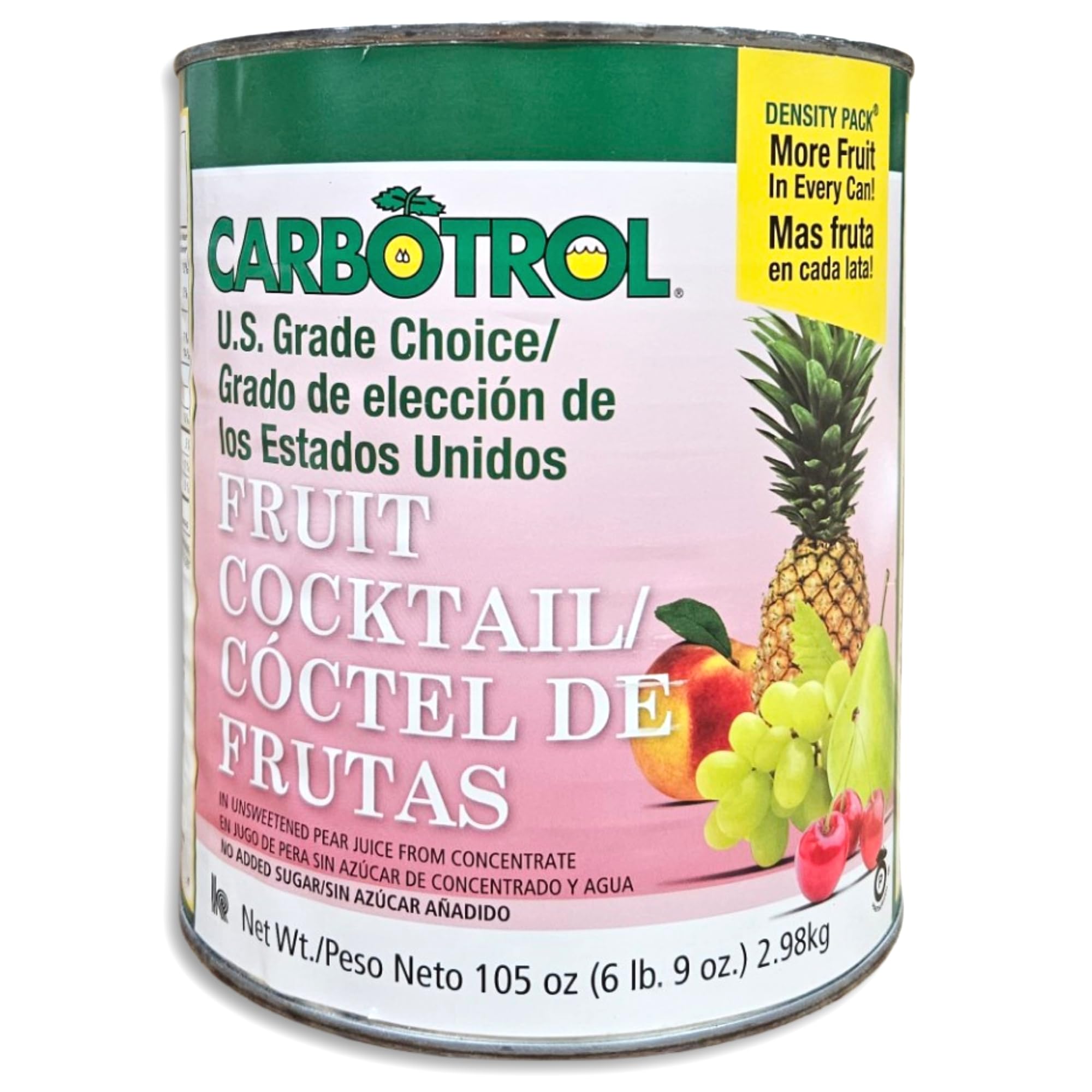 Carbotrol | U.S. Grade Choice Fruit Cocktail in Pear Juice Value Pack | 105 Ounce Density Pack Can | Case of 6 3