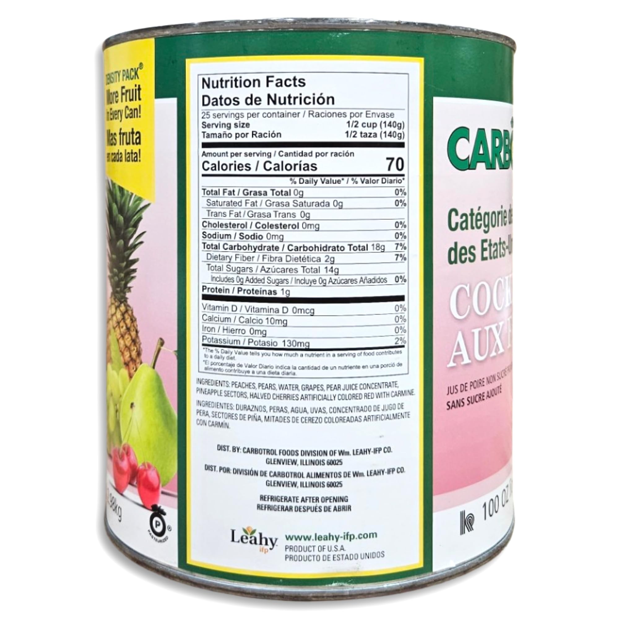 Carbotrol | U.S. Grade Choice Fruit Cocktail in Pear Juice Value Pack | 105 Ounce Density Pack Can | Case of 6 4
