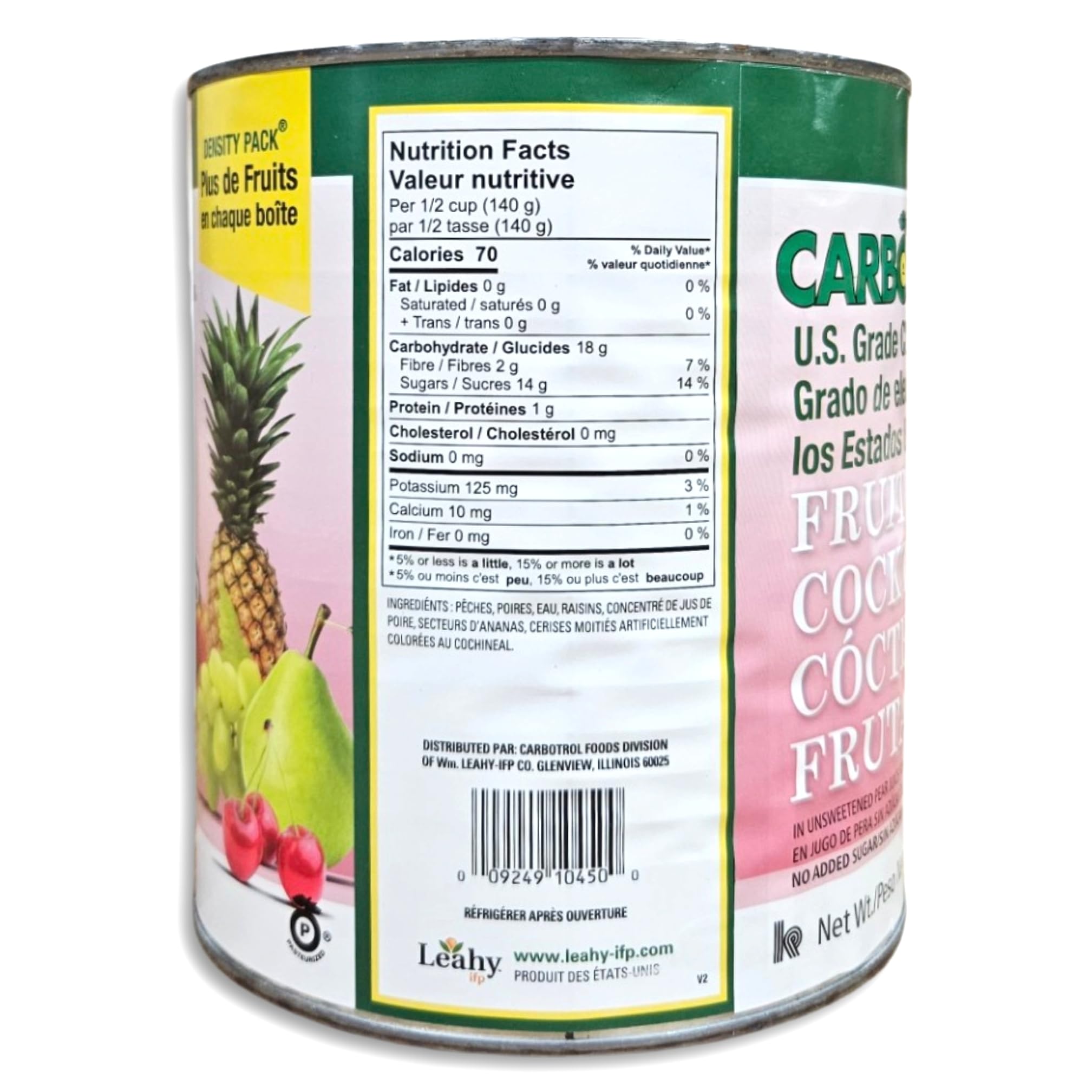 Carbotrol | U.S. Grade Choice Fruit Cocktail in Pear Juice Value Pack | 105 Ounce Density Pack Can | Case of 6 6