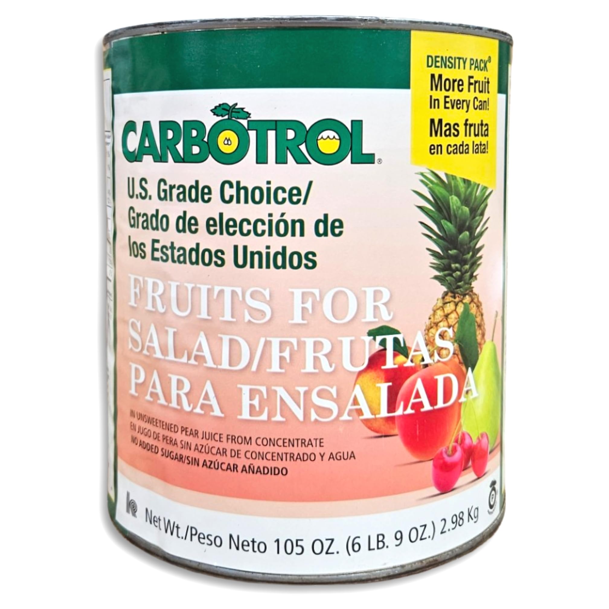 Carbotrol | U.S. Grade Choice Fruit For Salad in Pear Juice Value Pack | 105 Ounce Density Pack Can | Case of 6 3