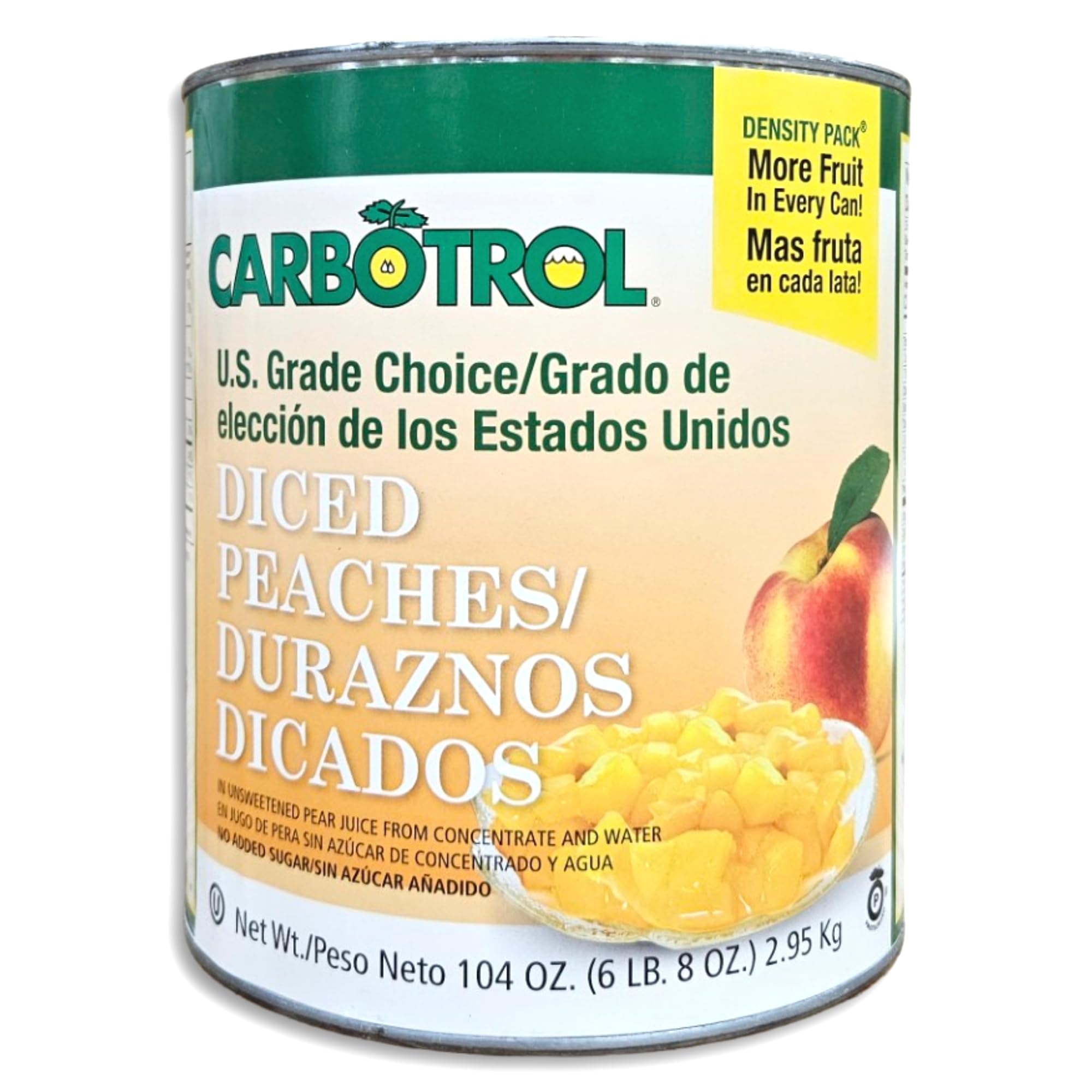 Carbotrol | U.S. Grade Choice Diced Peaches Value Pack | 105 Ounce Density Pack Can | Case of 6 3