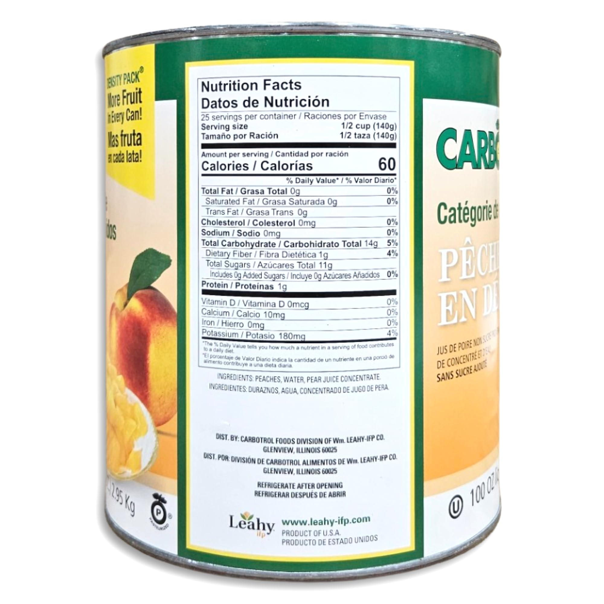 Carbotrol | U.S. Grade Choice Diced Peaches Value Pack | 105 Ounce Density Pack Can | Case of 6 4