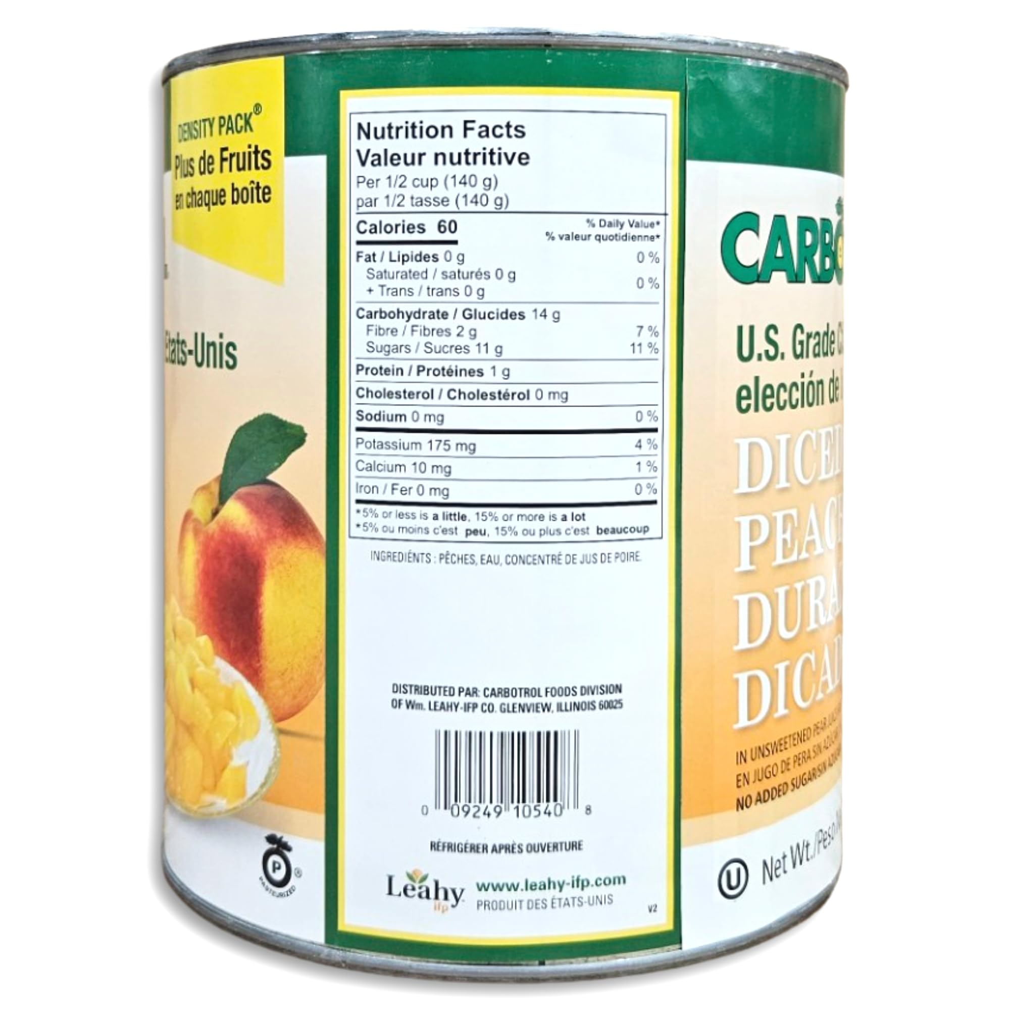 Carbotrol | U.S. Grade Choice Diced Peaches Value Pack | 105 Ounce Density Pack Can | Case of 6 6