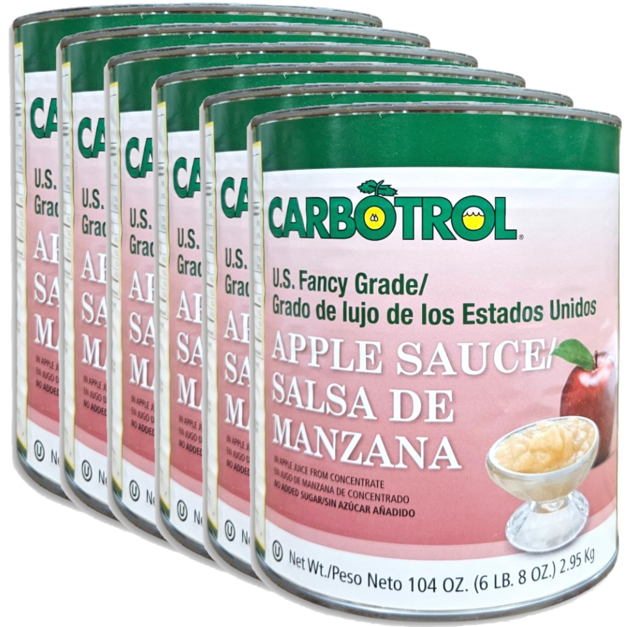 Carbotrol | U.S. Fancy Grade Apple Sauce Value Pack | 105 Ounce Can | Case of 6