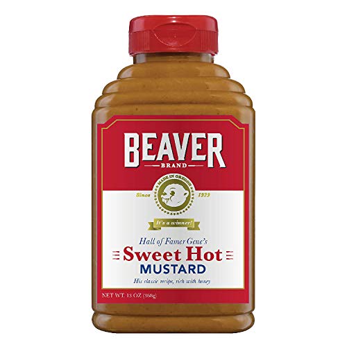 Beaver Sweet Hot Mustard, 13 Ounce Squeeze Bottle (Pack of 6)