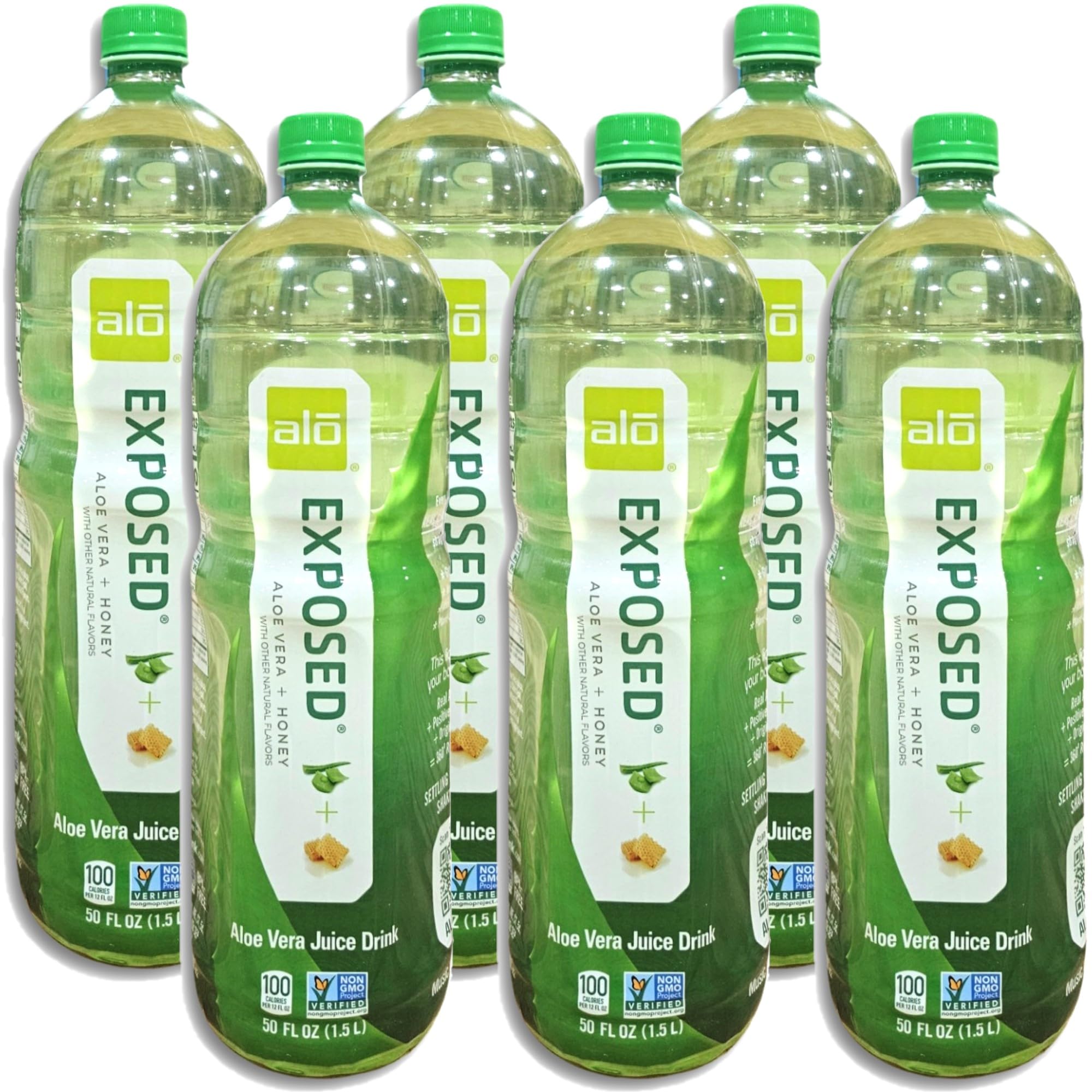 Alo Exposed | Aloe Vera & Honey Juice Drink | Huge 50 Fl Oz | Case of 6