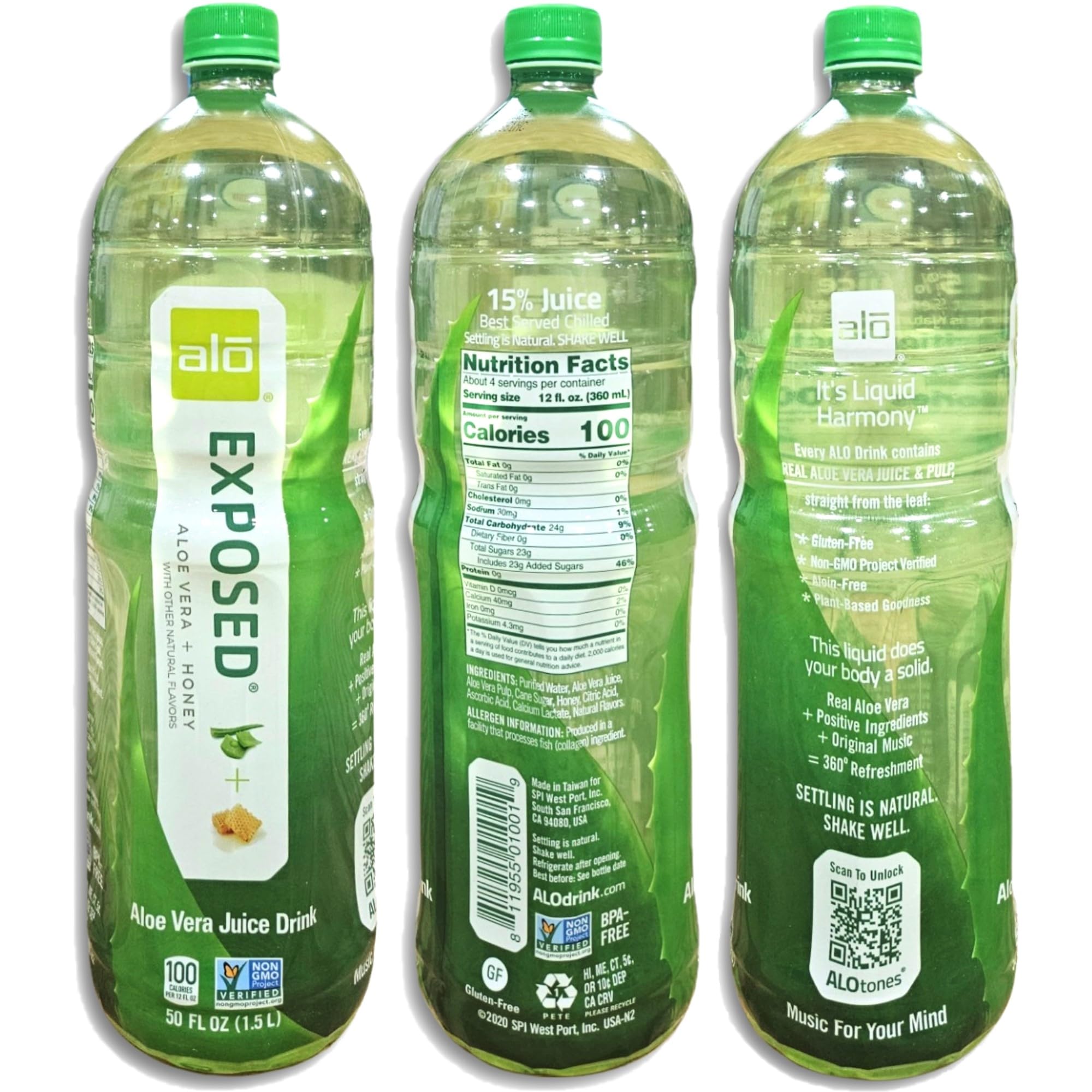 Alo Exposed | Aloe Vera & Honey Juice Drink | Huge 50 Fl Oz | Case of 6 6