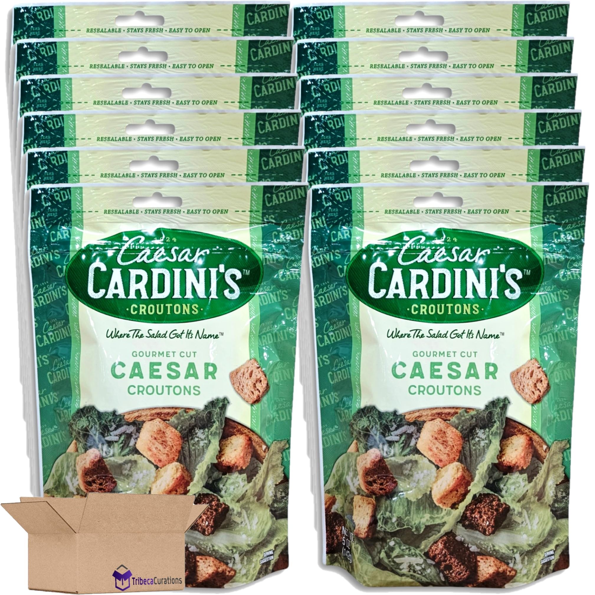 Gourmet Cut Caesar Croutons Value Pack   5 Ounce Bag | Pack of 12 2