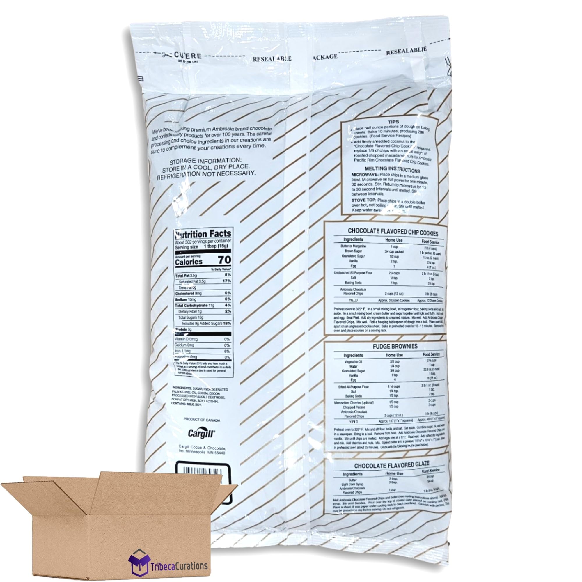 Ambrosia Chocolate Flavored Chips Bulk Value Pack   | 10 Pound Bag (4000 Count) 3