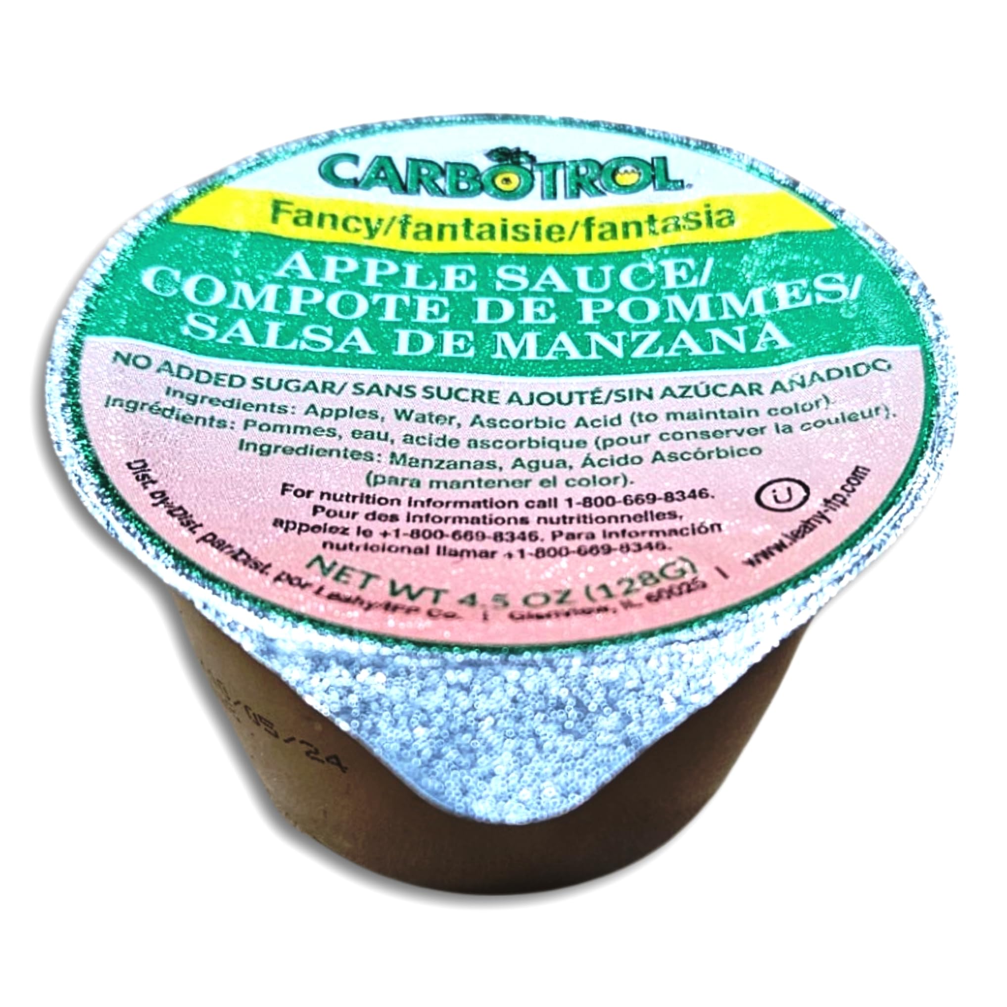 Carbotrol No Sugar Added Fancy Apple Sauce Value Pack | 4.5 Ounce Cup | Pack of 12 6