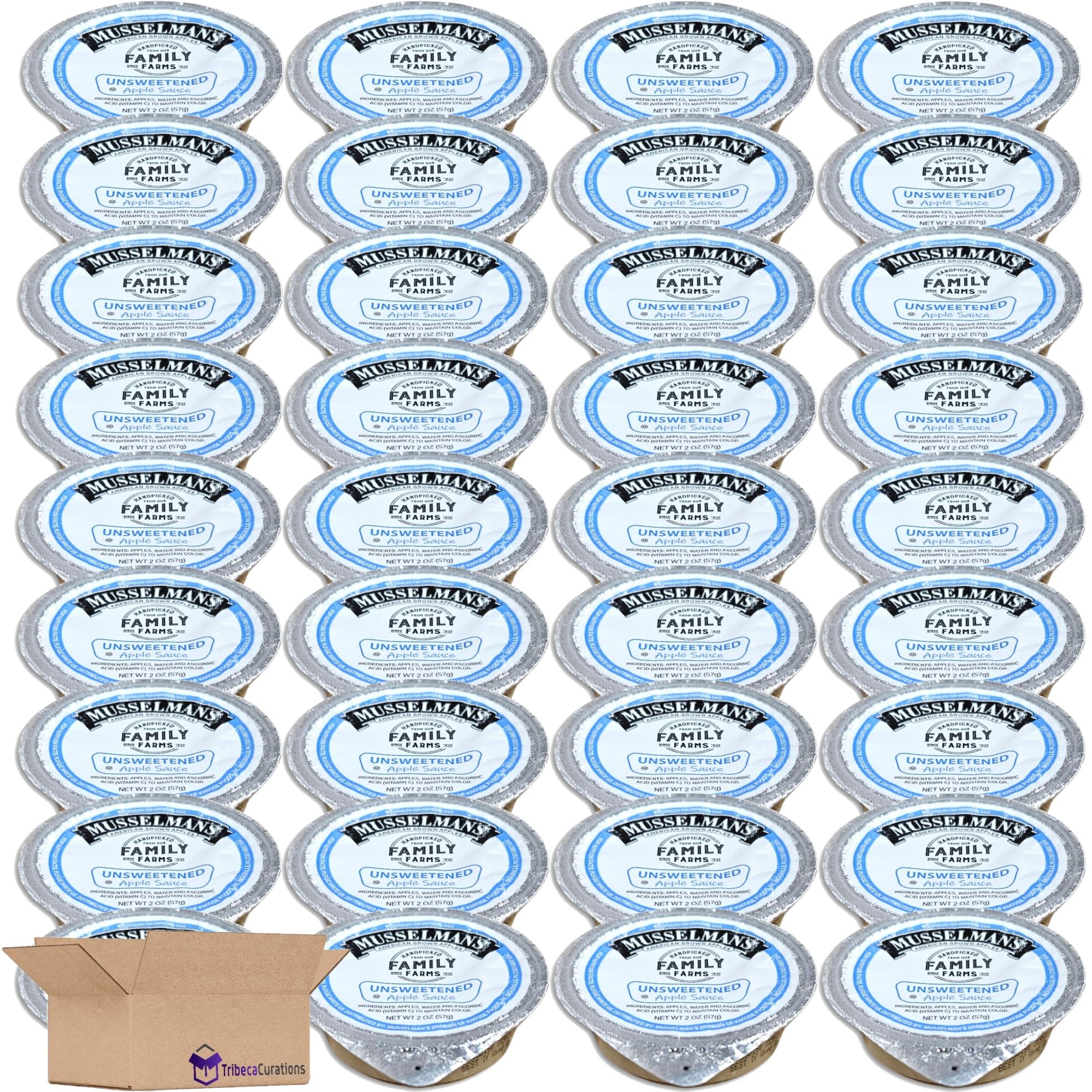 Unsweetened Apple Sauce Cup Value Pack   2 Ounce | Pack of 36 2