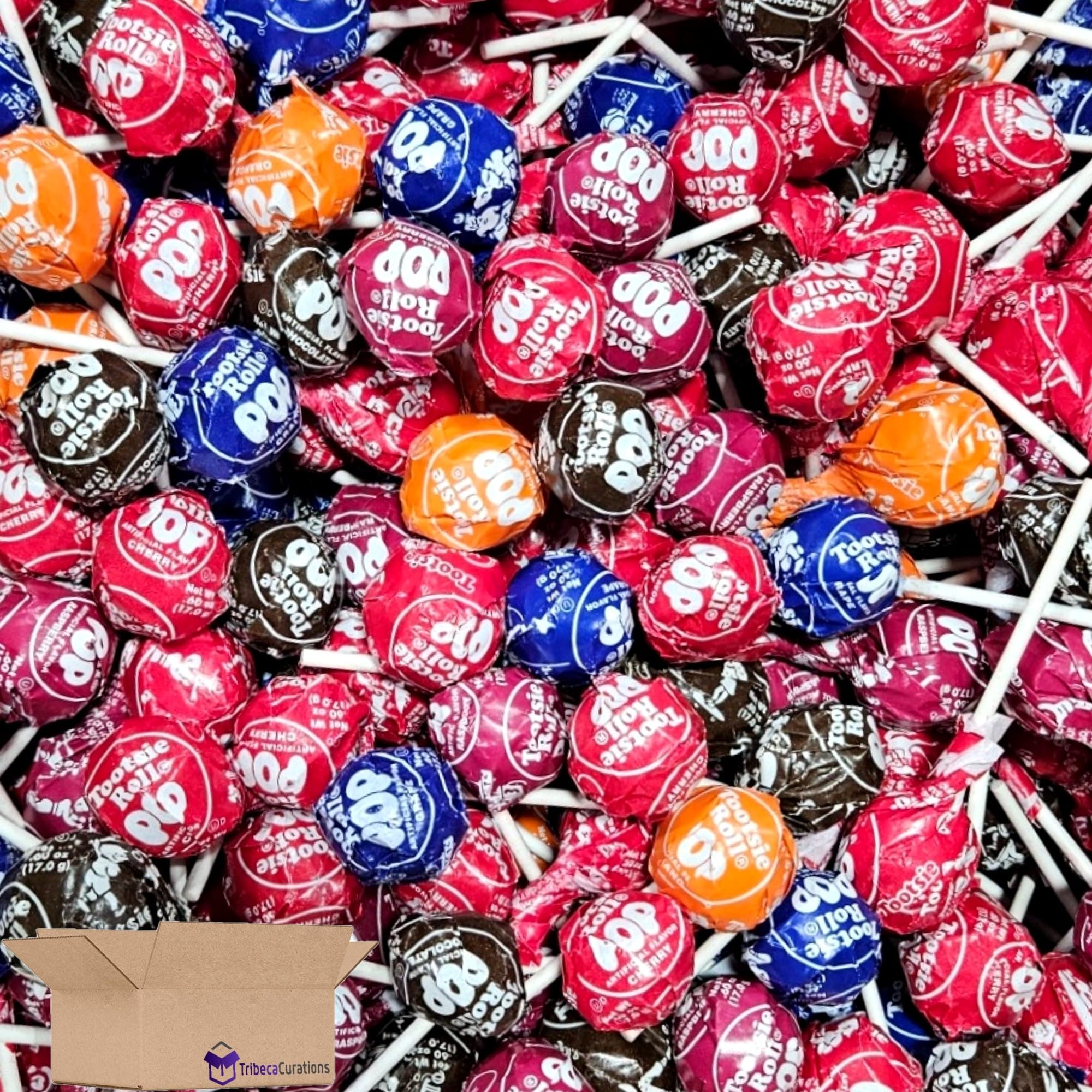Chocolate Candy Filled Lollipops Bulk Value Pack   | Cherry, Chocolate, Grape Orange, Raspberry | 3 Pounds 2
