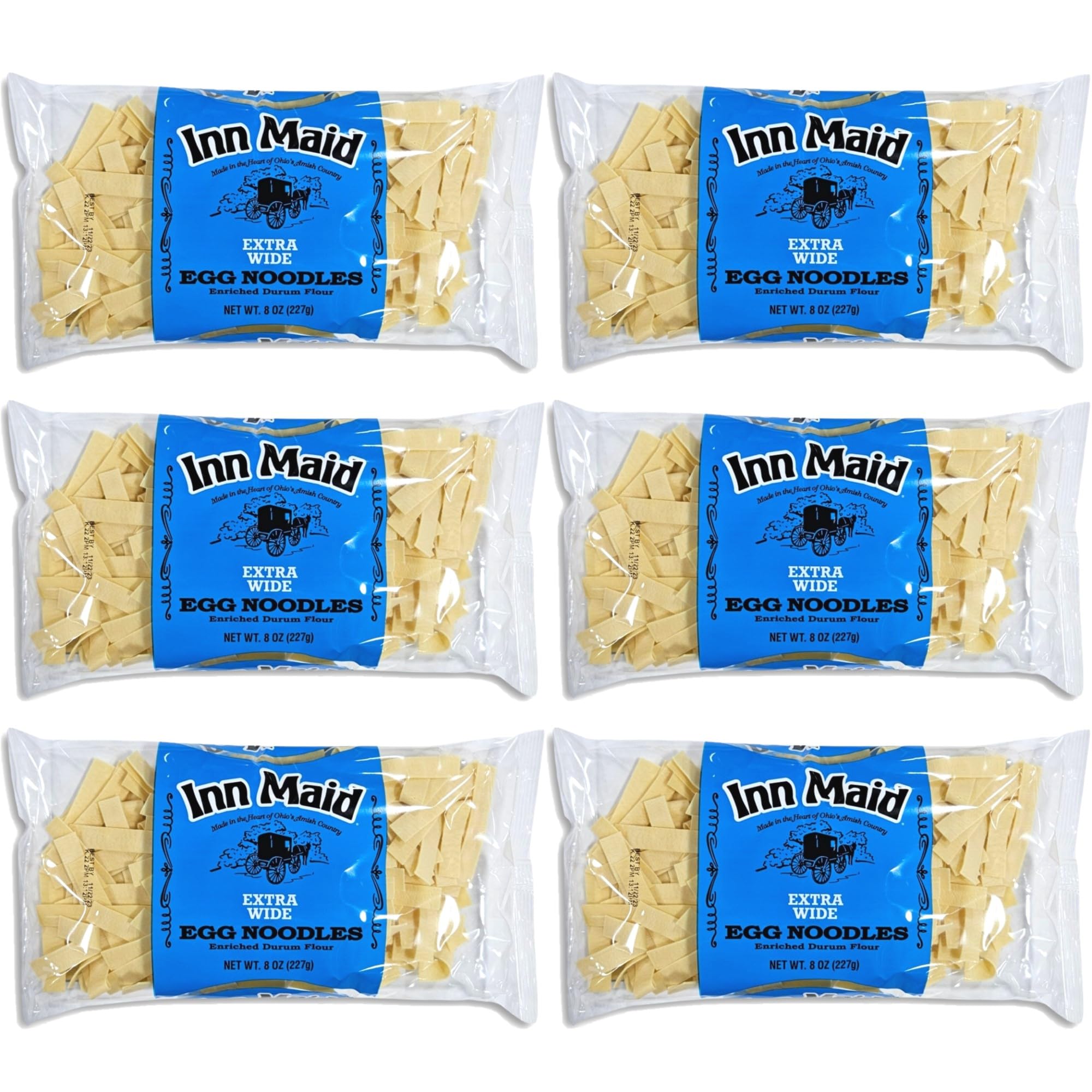 Extra Wide Egg Noodles Value Pack   | 8 Ounce Bag | Pack of 6