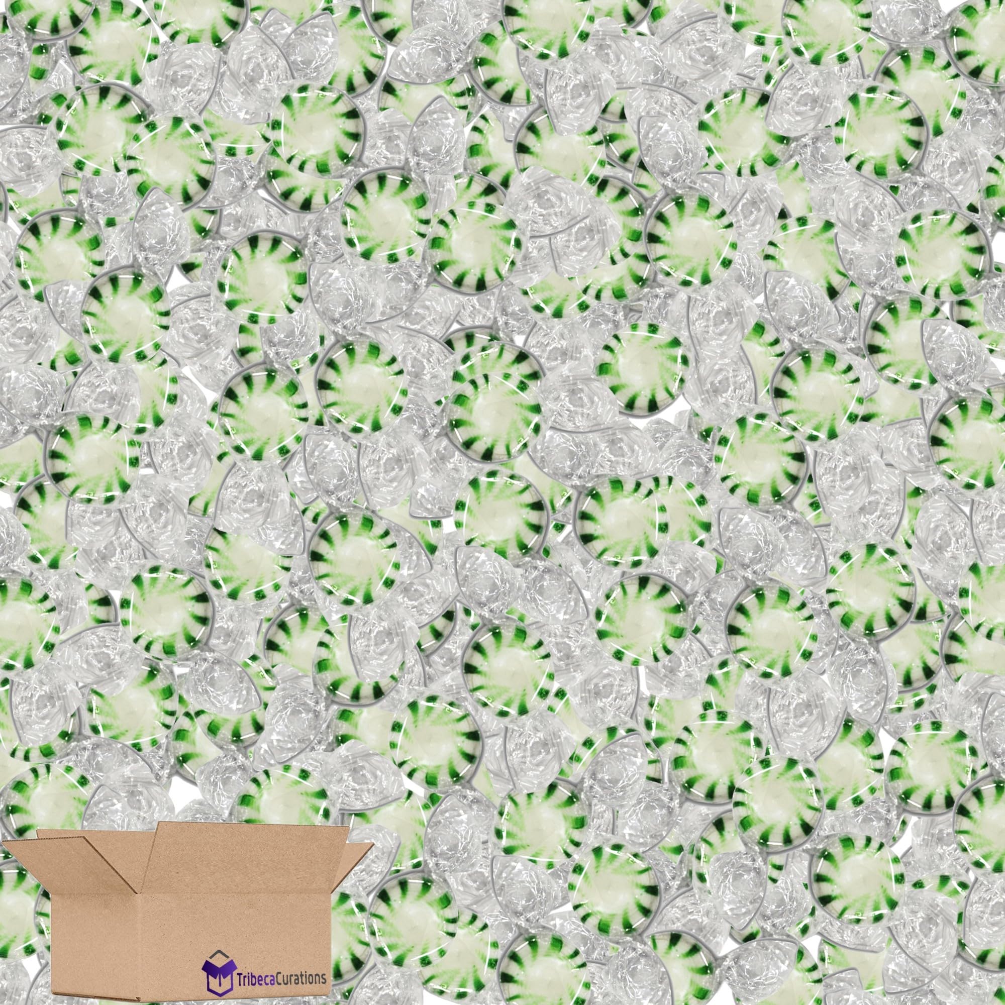 Green & White Individually Wrapped Spearmint Starlight Mints Bulk 6 Pounds 5