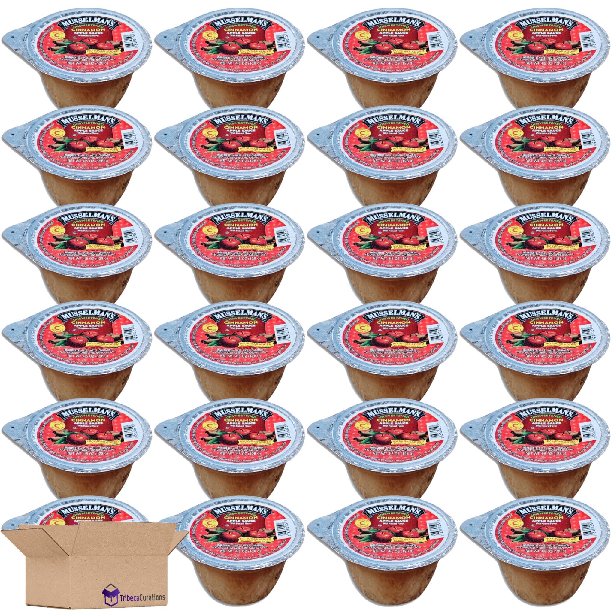 Unsweetened Cinnamon Apple Sauce Cup Value Pack   | 4.5 Ounce | Pack of 24 2