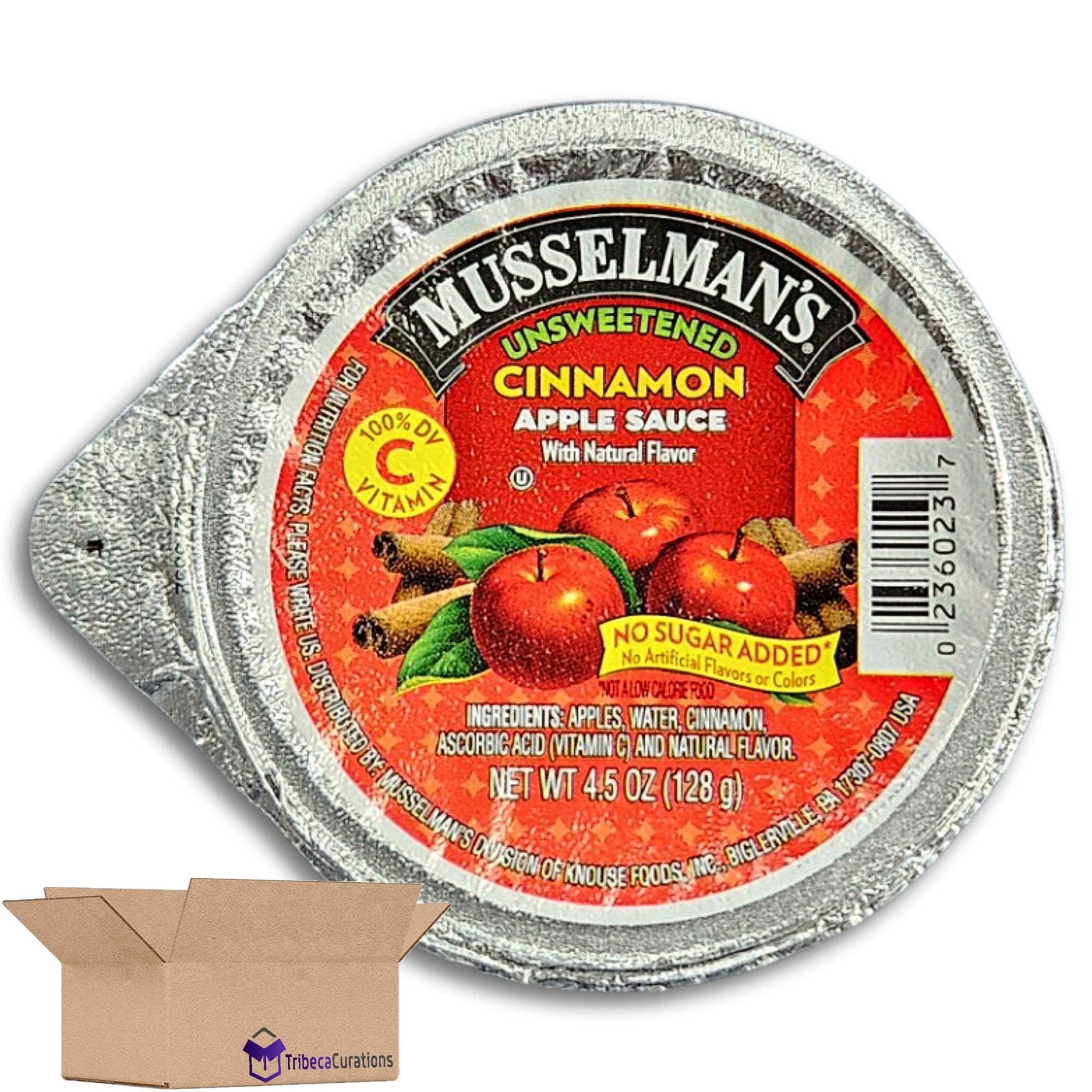 Unsweetened Cinnamon Apple Sauce Cup Value Pack   | 4.5 Ounce | Pack of 24 3