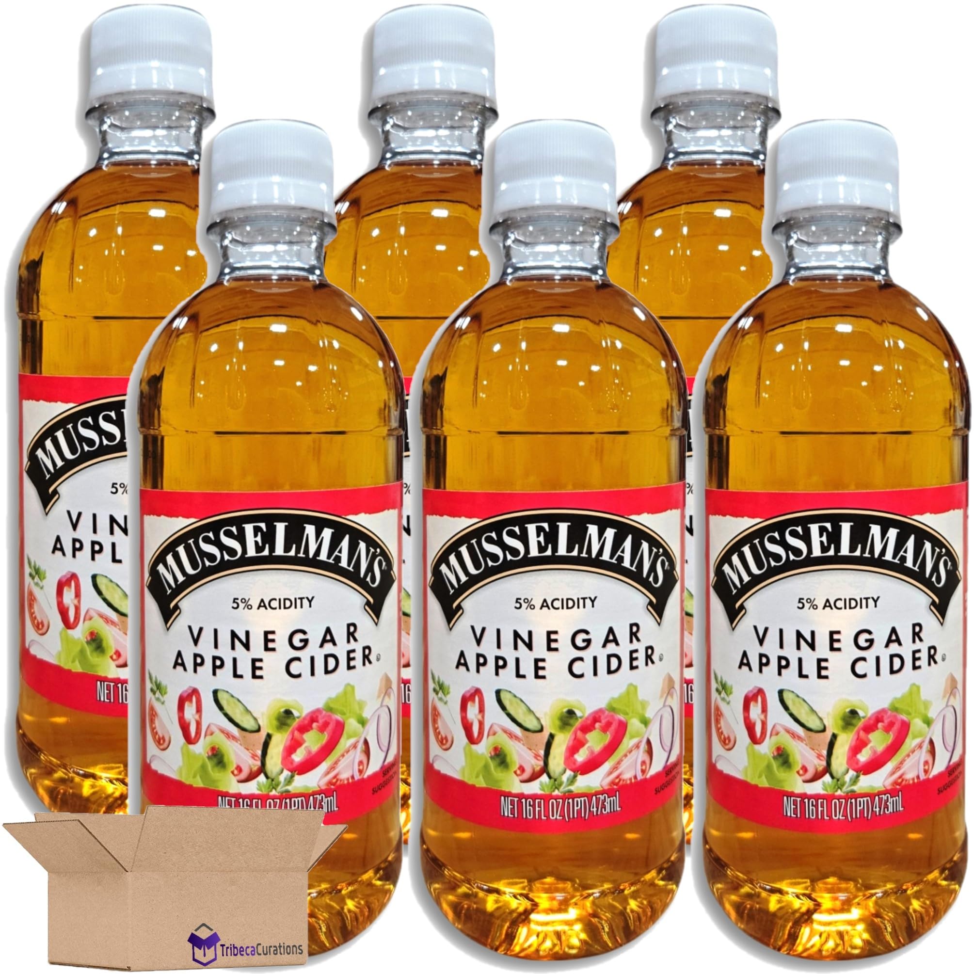 Apple Cider Vinegar (5% Acidity) Value Pack   16 Fl Oz Bottle (1 Pint) | Pack of 6
