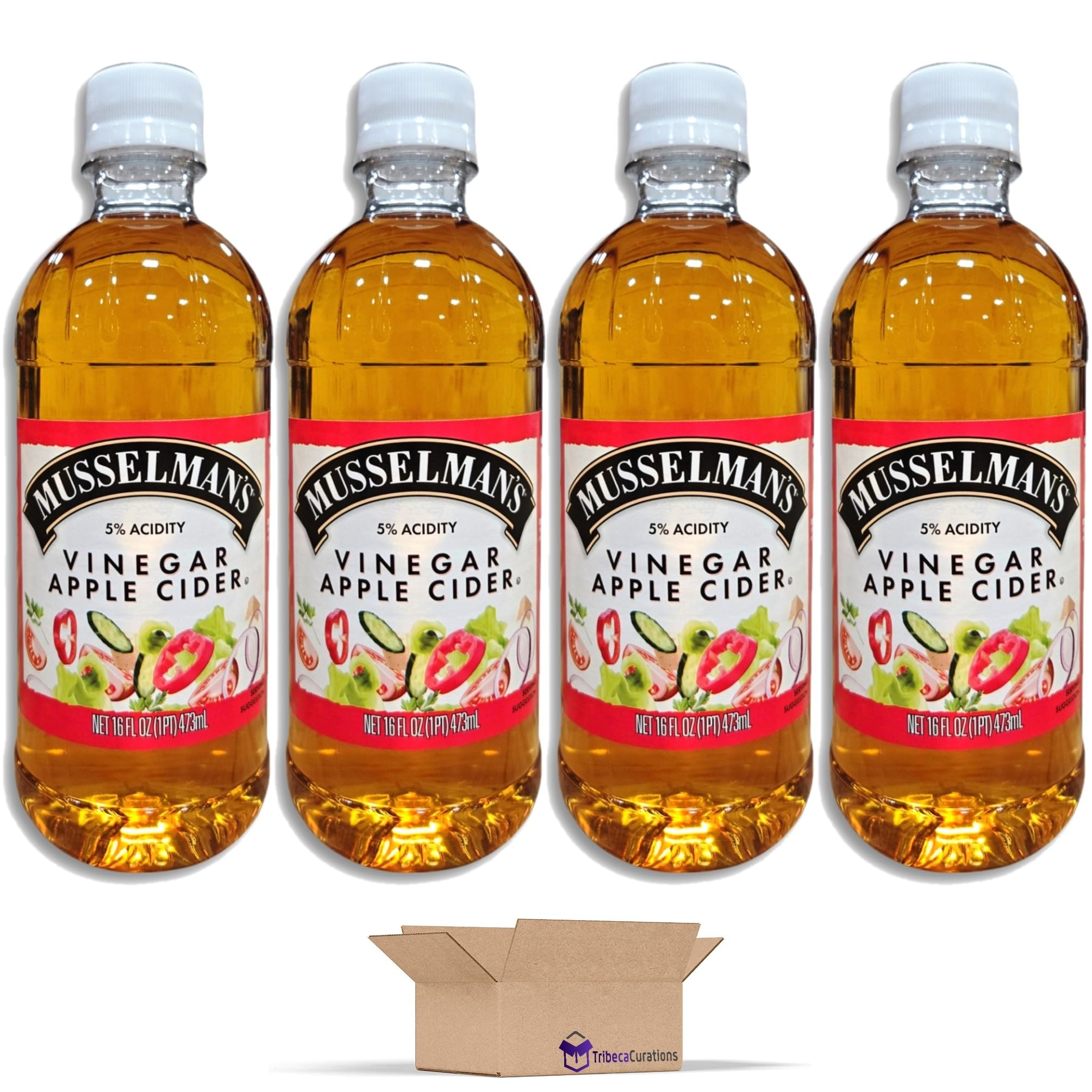 Apple Cider Vinegar (5% Acidity) Value Pack   16 Fl Oz Bottle (1 Pint) | Pack of 4 2