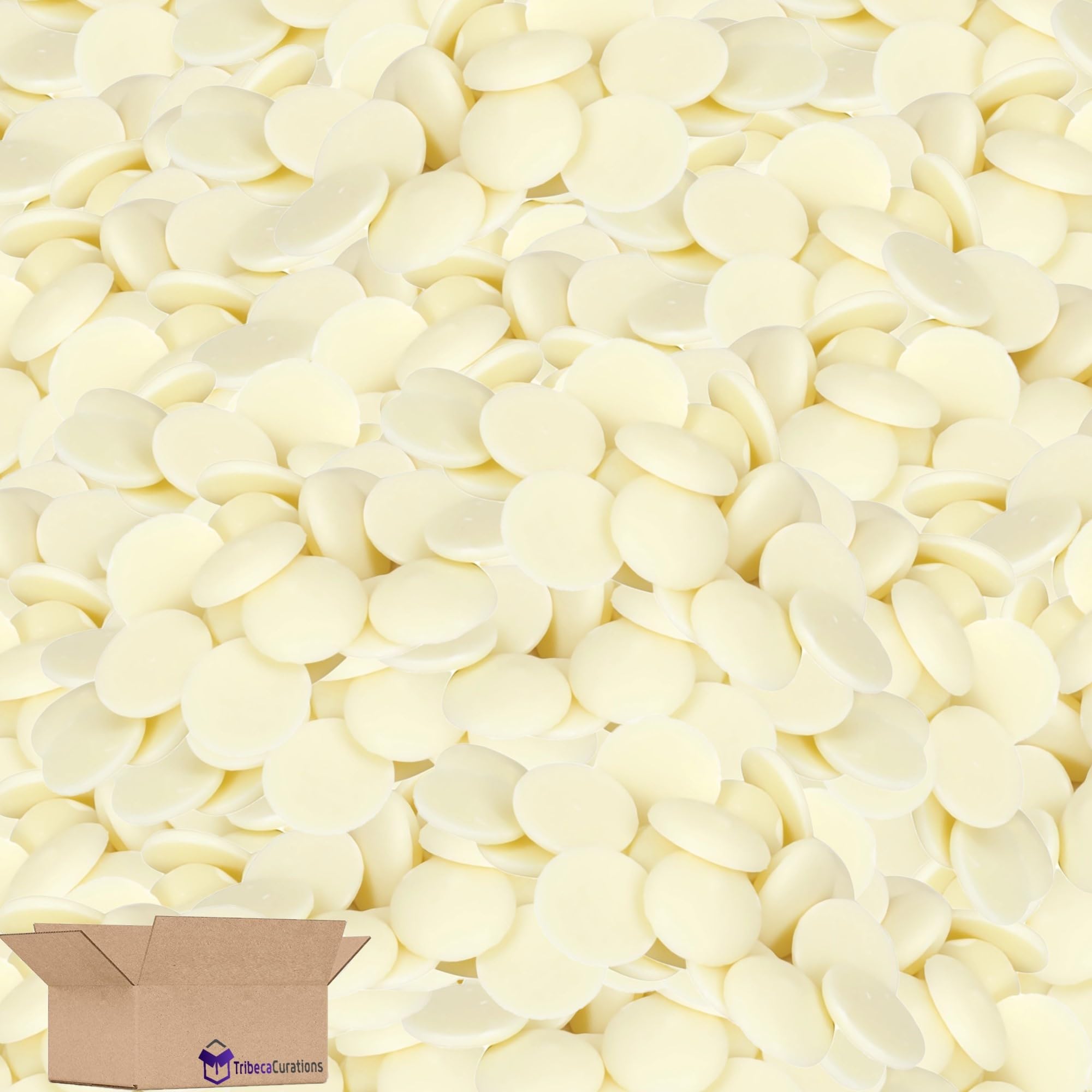 Carlotta's Authentic Confectionery Merckens White Chocolate Wafers 5 Lb. For Baking, Cooking, & Melting Value Pack