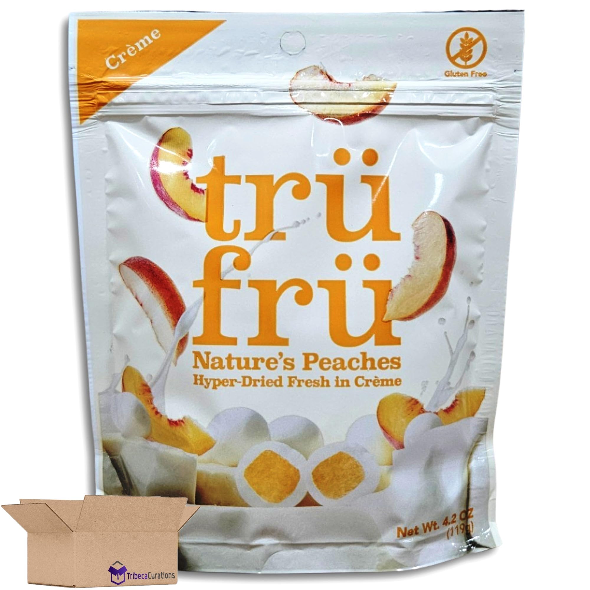 Tru Fru Creme Covered Hyper-Dried Fresh Peaches, 4.2 Oz Bag