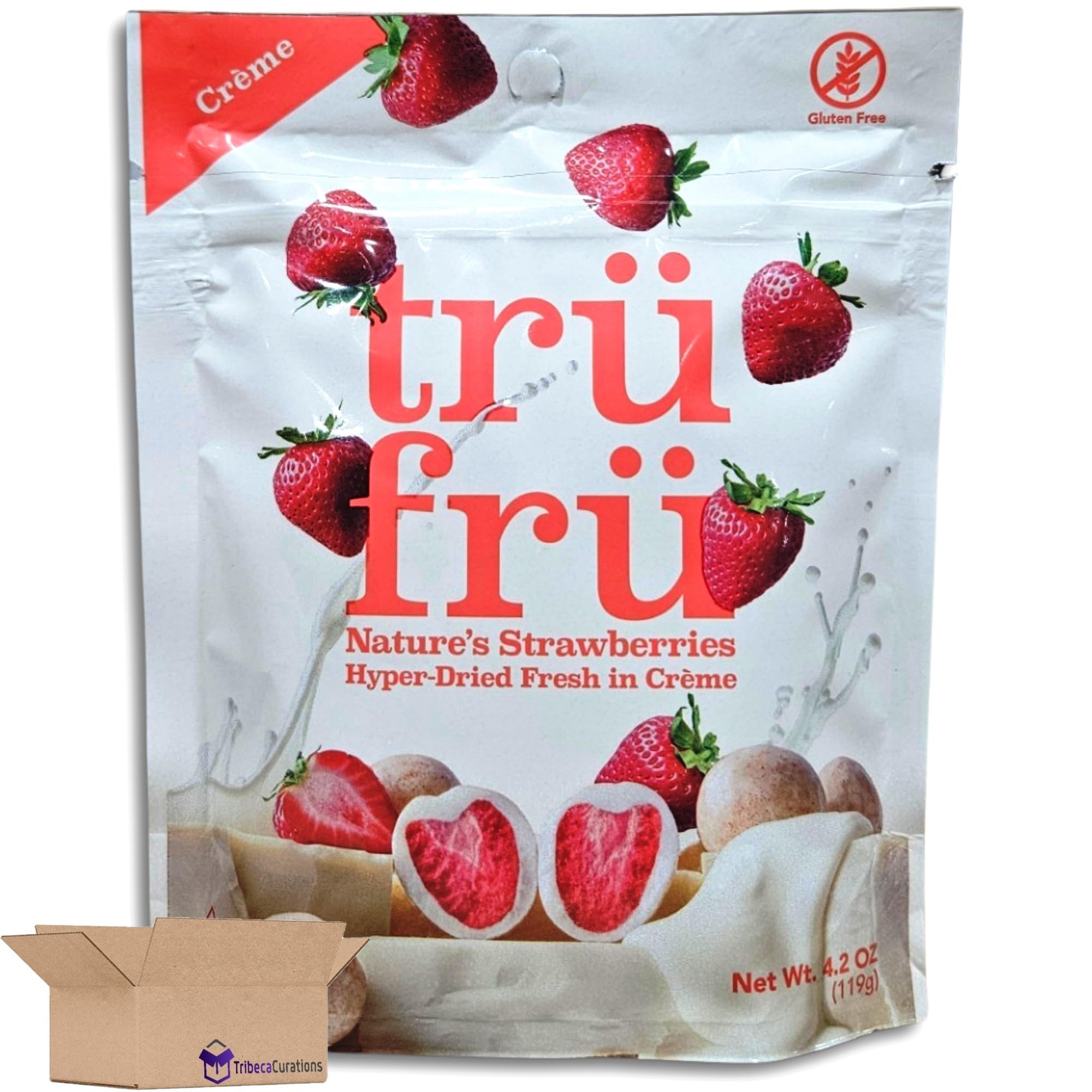 Tru Fru Creme Covered Hyper-Dried Fresh Strawberries, 3.4 Oz Bag