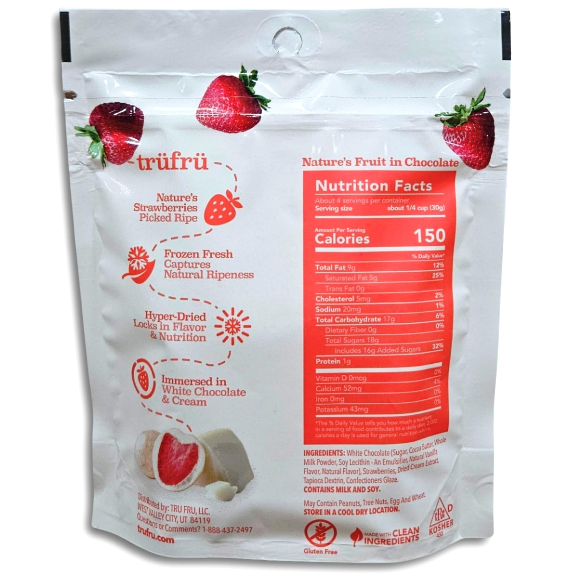 Tru Fru Creme Covered Hyper-Dried Fresh Strawberries, 3.4 Oz Bag 2