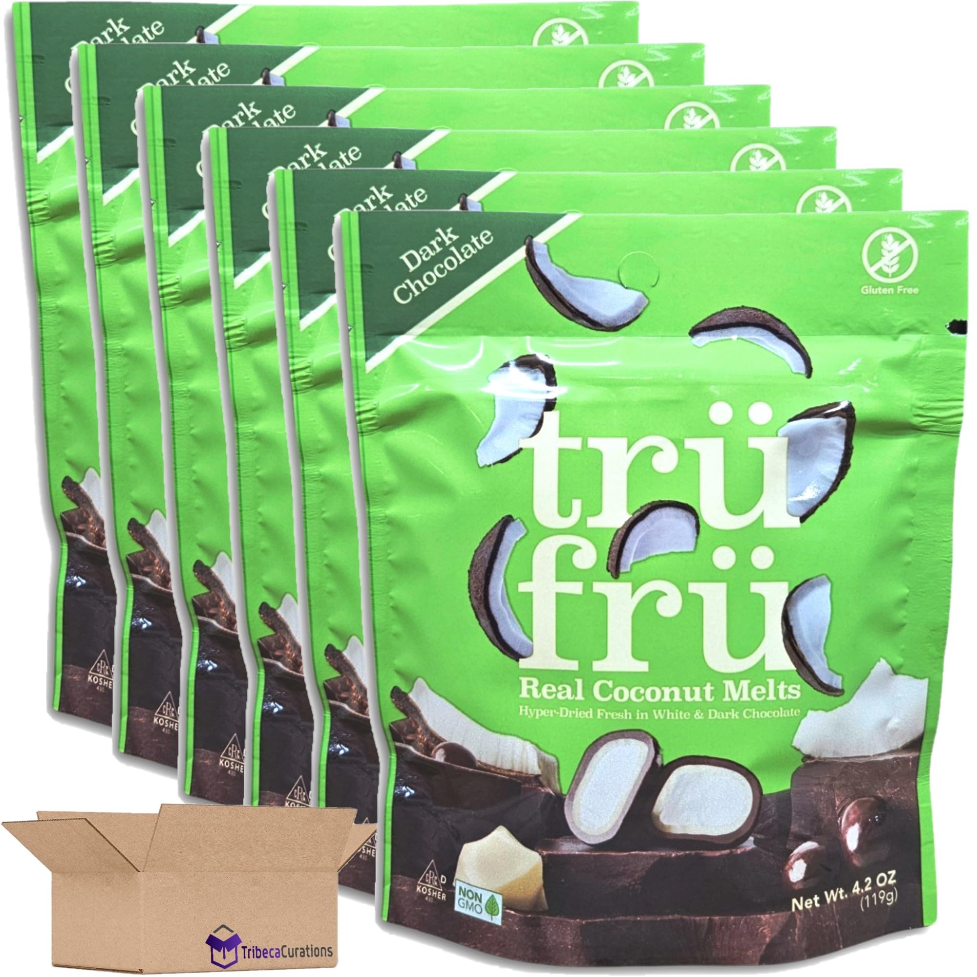Tru Fru White & Dark Chocolate Covered Hyper-Dried Coconut Melts 4.2 Oz Bag 4