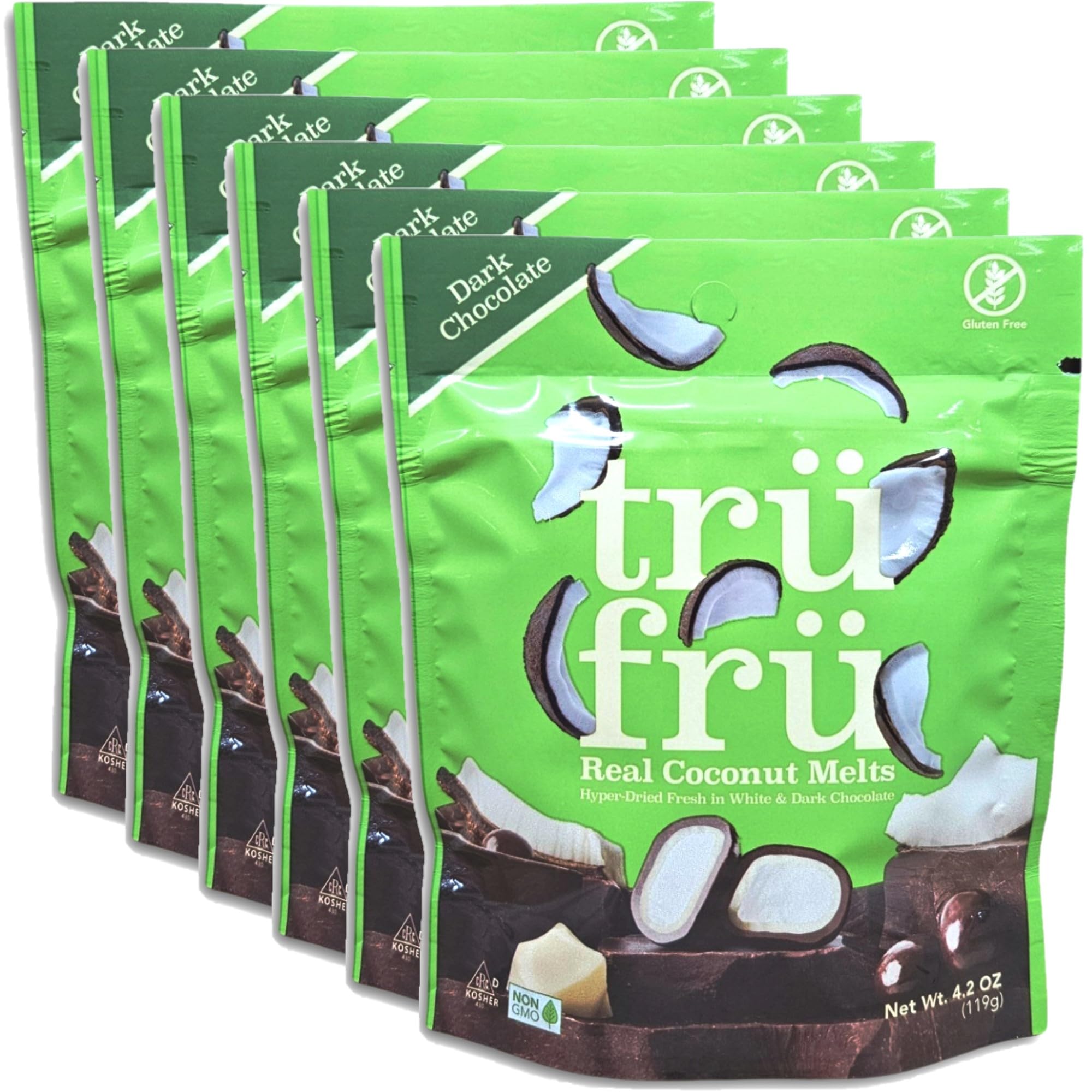 Tru Fru White & Dark Chocolate Covered Hyper-Dried Coconut Melts 4.2 Oz Bag 5