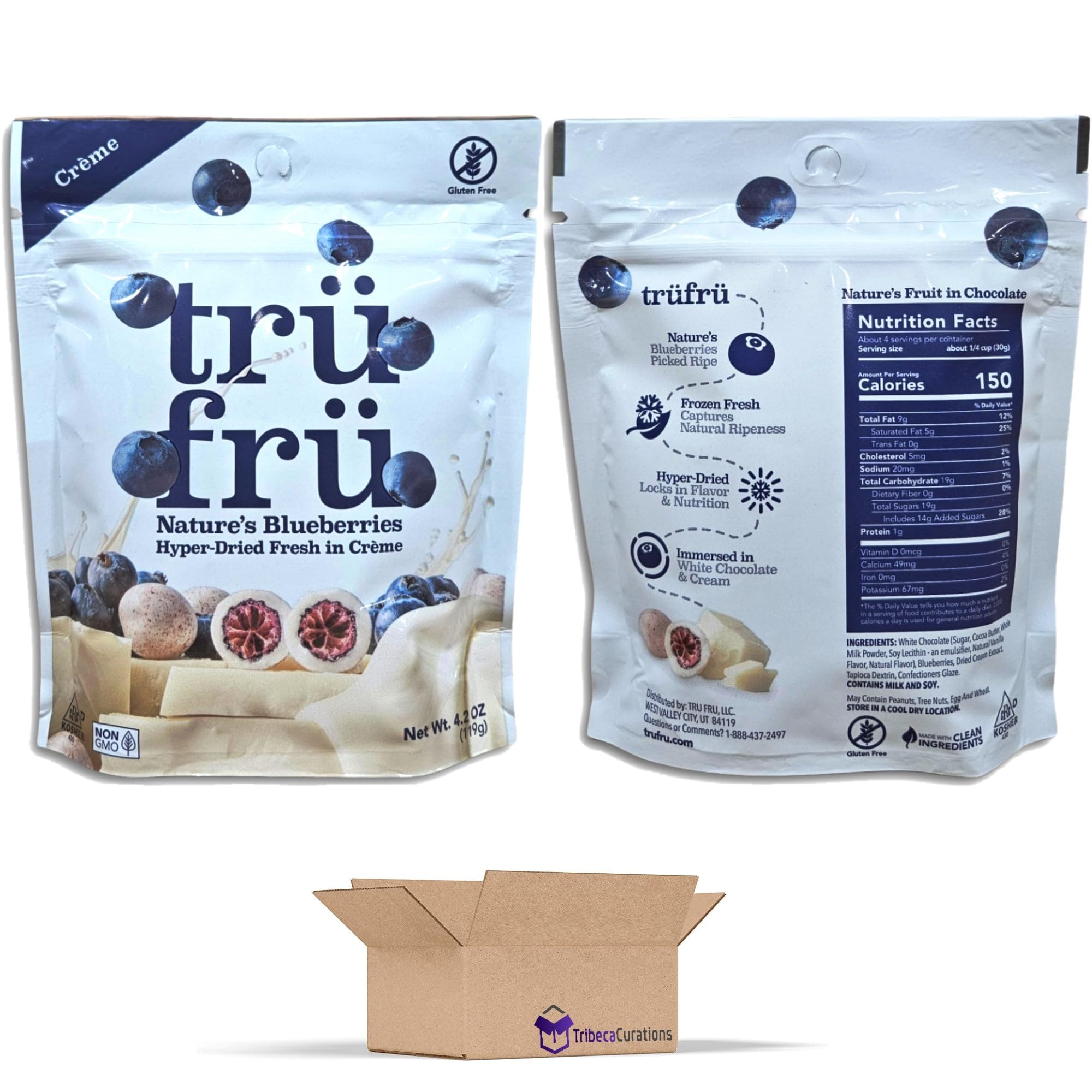 Tru Fru Creme Covered Hyper-Dried Fresh Blueberries, 3.4 Oz, 6 Pack 4