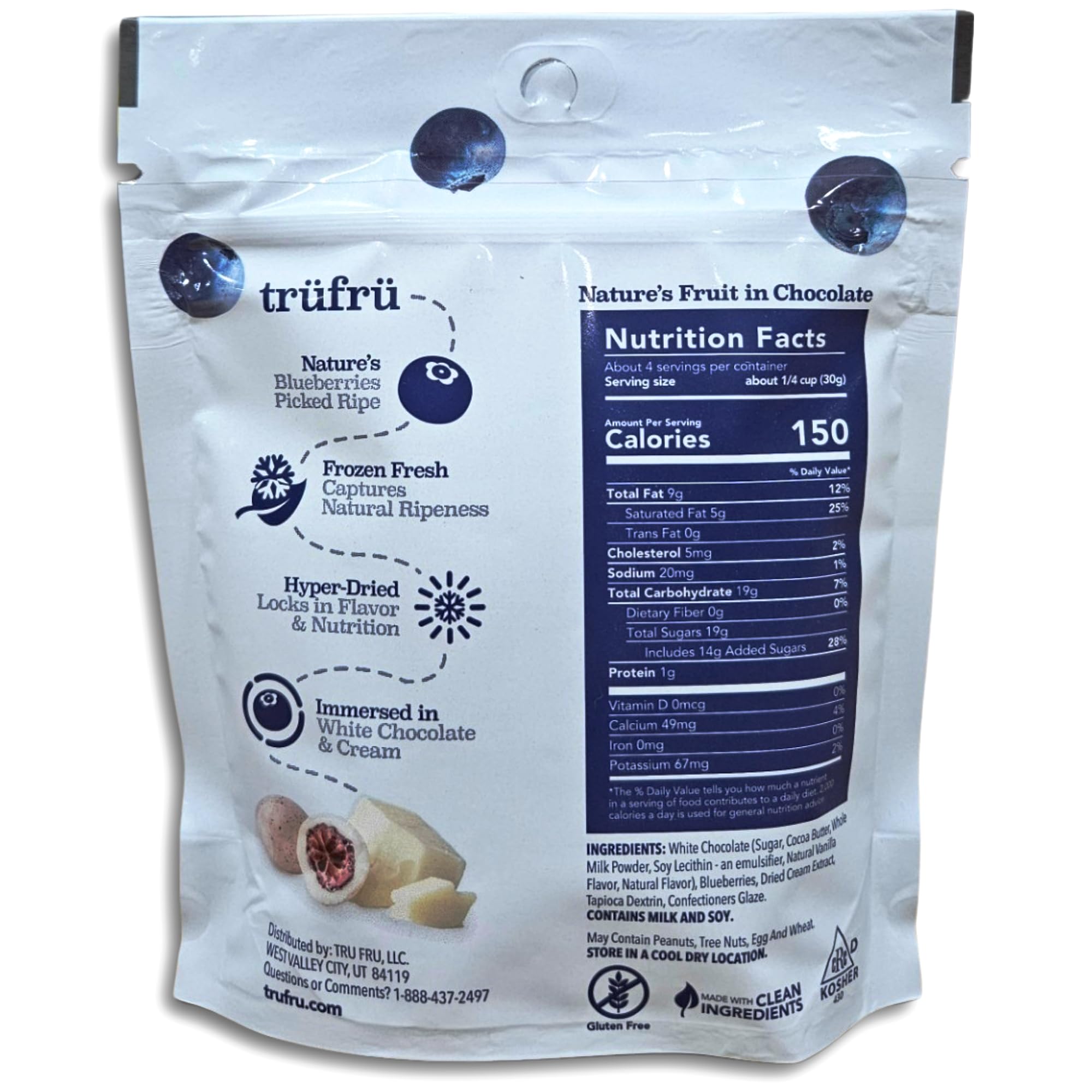 Tru Fru Creme Covered Hyper-Dried Fresh Blueberries, 3.4 Oz, 6 Pack 5