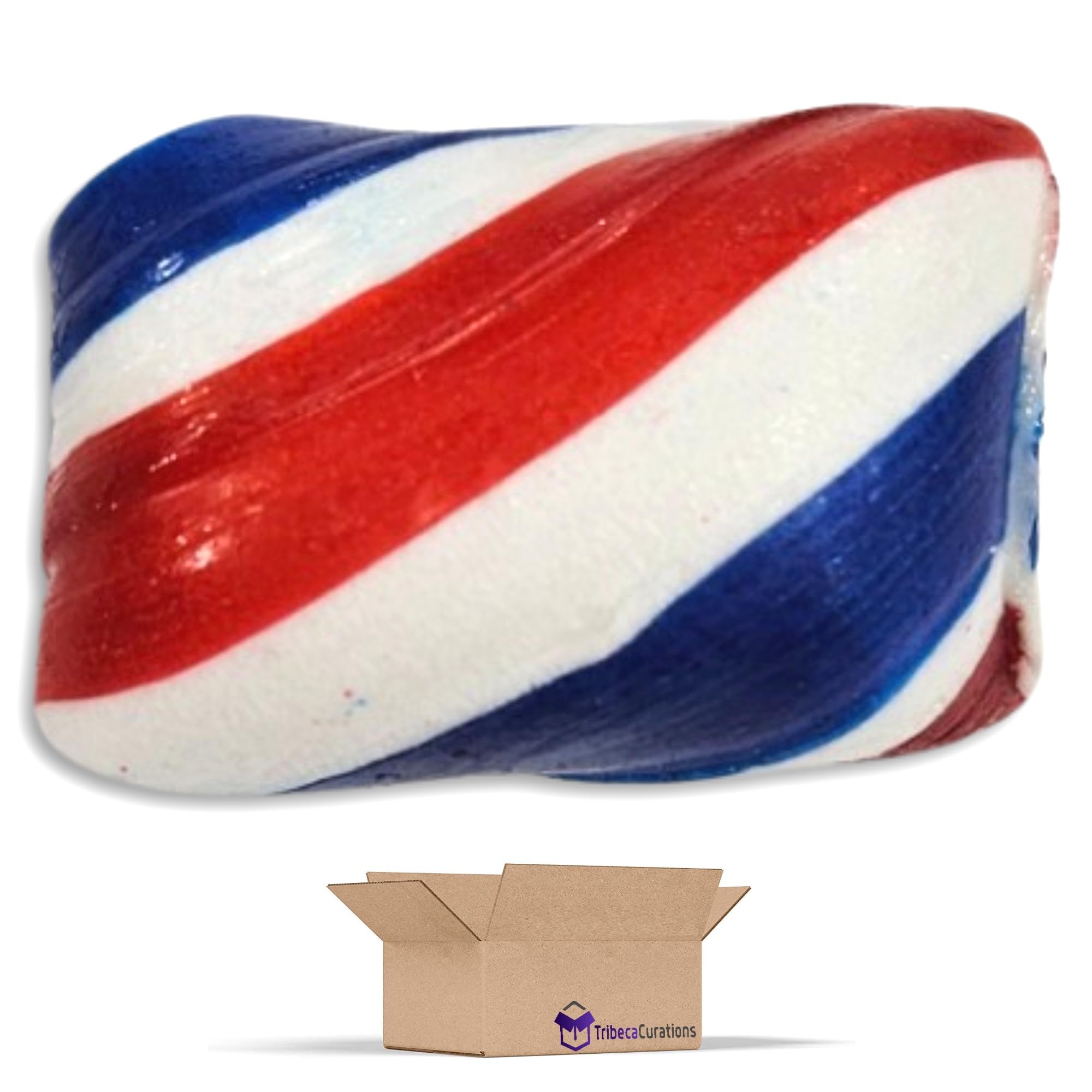 Red, Blue, & White Cylinder Shaped Mint Candy Twists, 5lb. 3