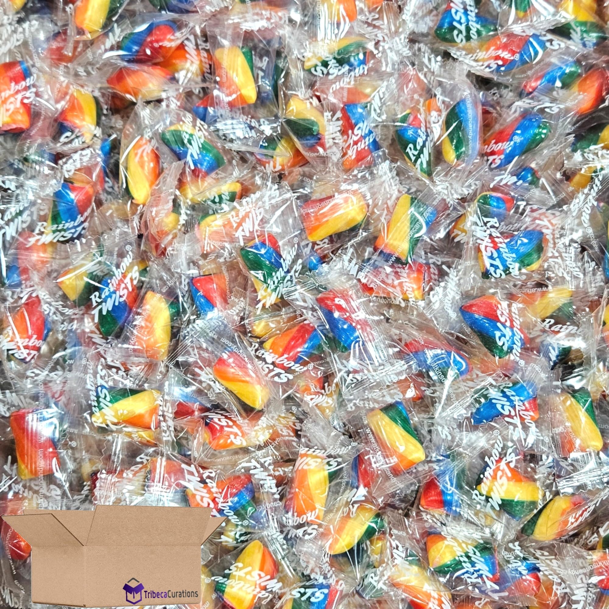 Rainbow Cylinder Mint Candy Twists, 1 Lb.