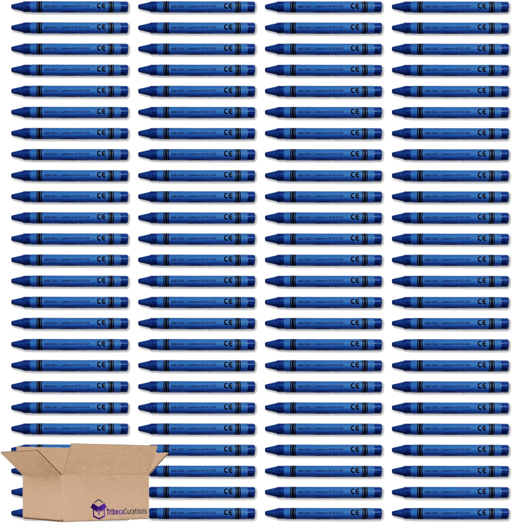 Premium Blue Crayon Bulk Value Pack Pack of 100 3