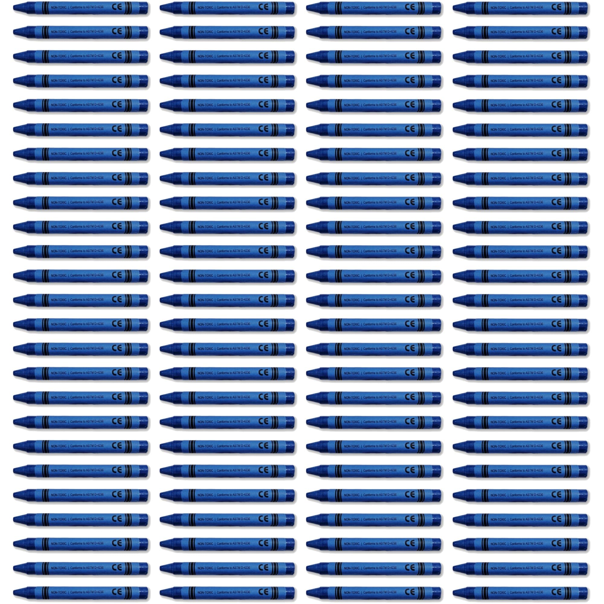 Premium Blue Crayon Bulk Value Pack Pack of 100 6