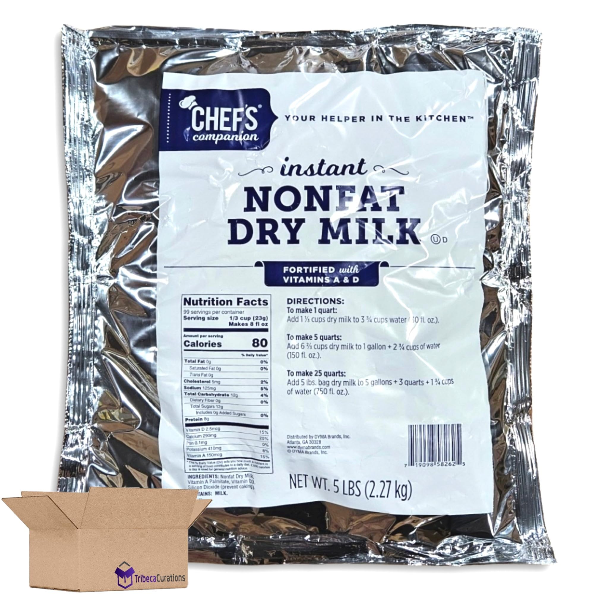 Chef's Companion Instant Nonfat Dry Milk Value Pack   5 Pound Bulk Bag 2