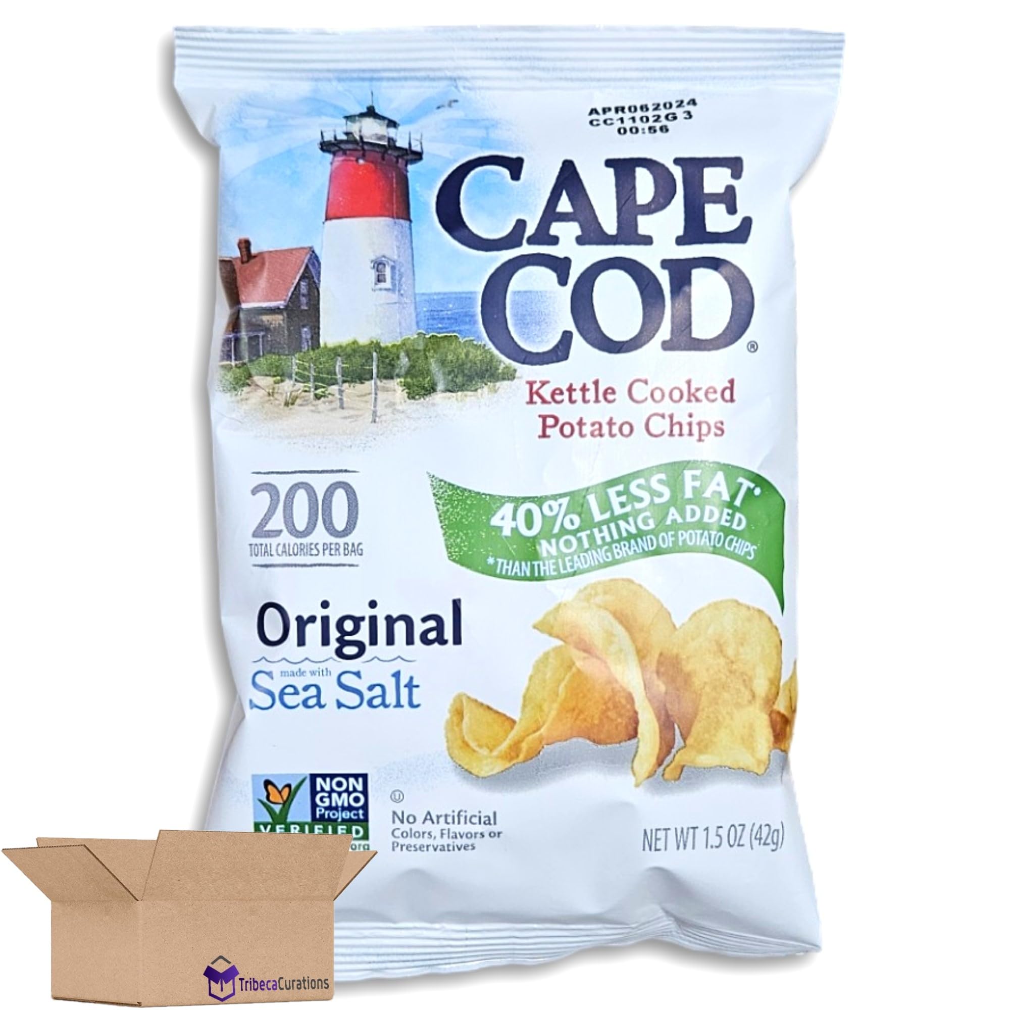Cape Cod 40% Less Fat Kettle Cooked Potato Chips Value Pack   Original Sea Salt | 1.5 Ounce | Pack of 28 3