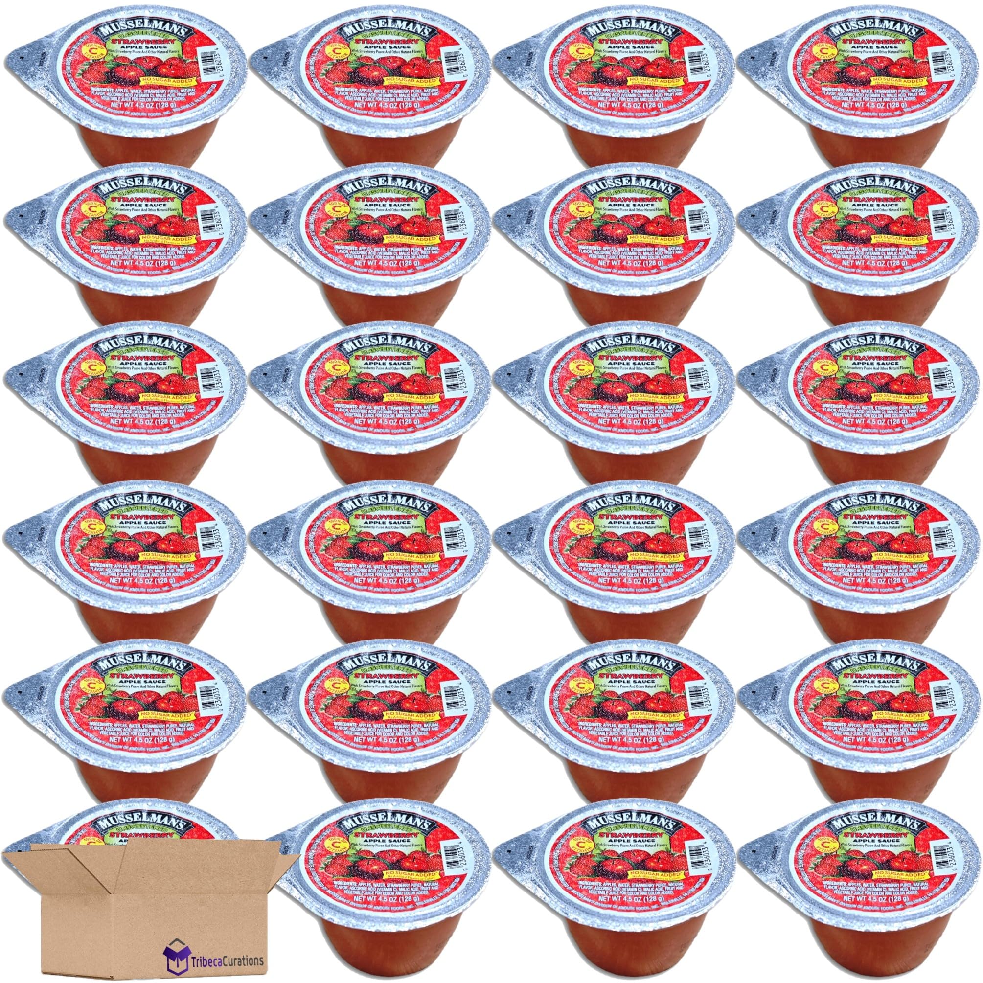 Unsweetened Strawberry Apple Sauce Cup Value Pack   4.5 Ounce | Pack of 24 2