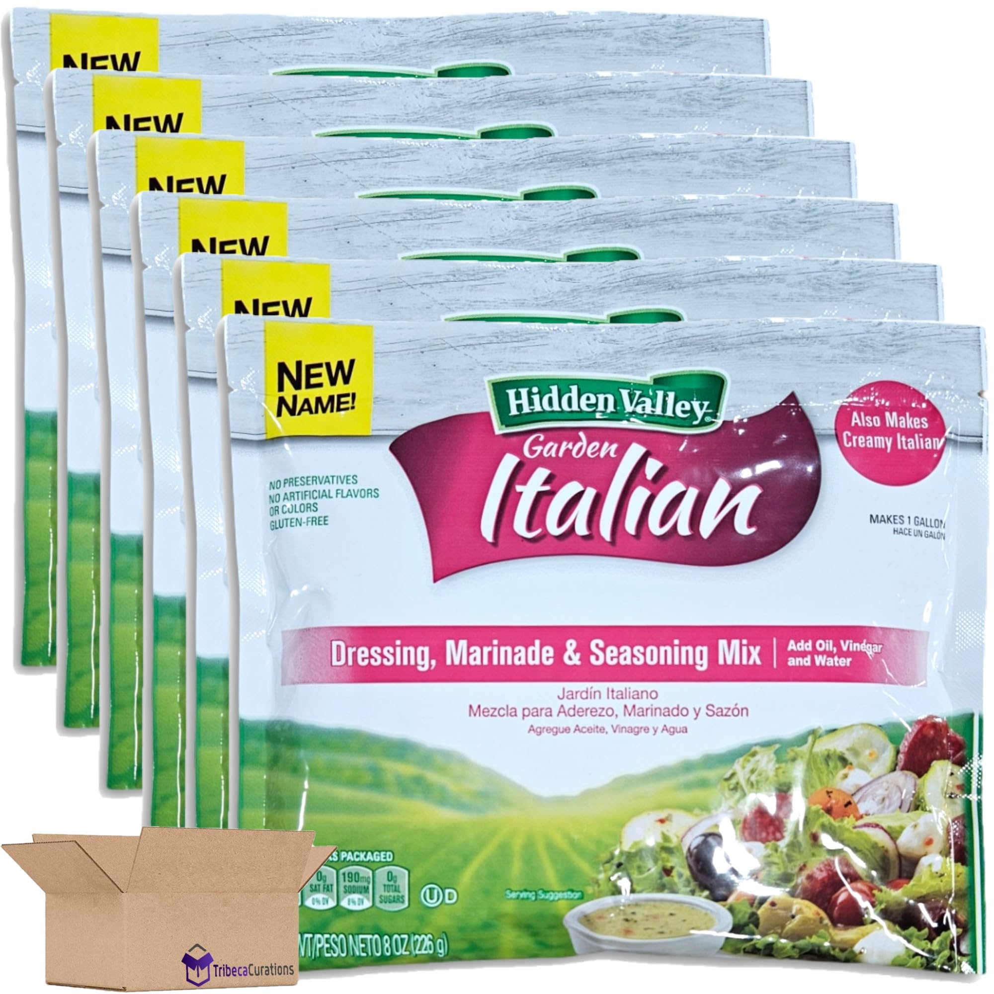 Hidden Valley Garden Italian Dressing, Marinade & Seasoning Mix, 6 Pack
