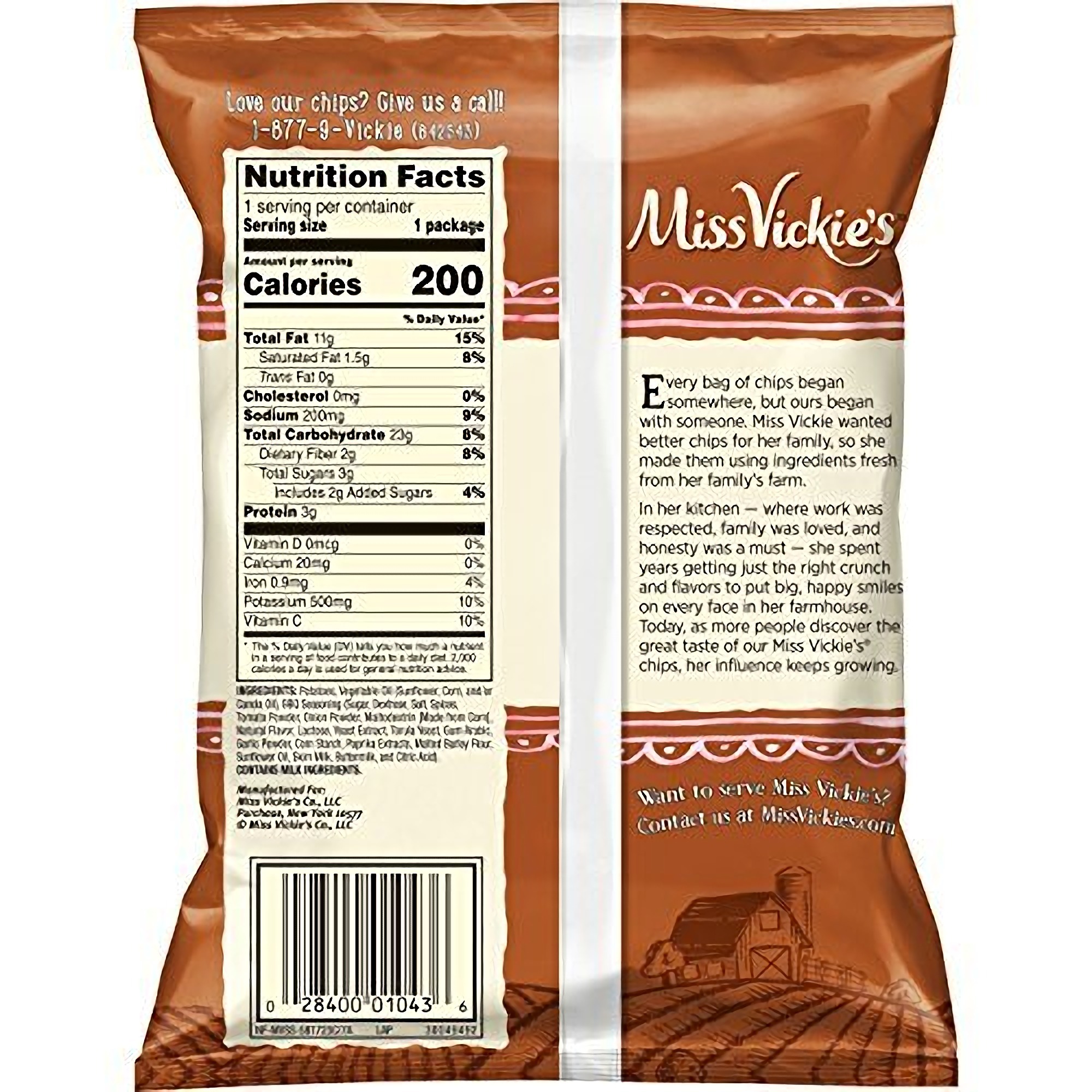 Miss Vickie's Kettle Cooked Potato Chips, Smokehouse BBQ, 1.375 Oz | 6 Bags 3