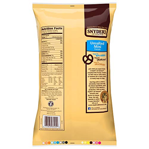 Snyder's of Hanover Mini-Unsalted Pretzels, 12 oz Bag 2